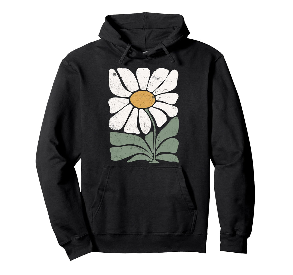 Boho Daisy Flower Botanical Wildflower Hoodie - Aesthetic Graphic Unisex - T-Shirt, Sweatshirt, Hoodie