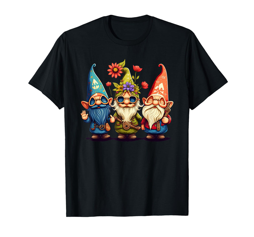 Gnome And Funny Gnome Hippie T-Shirt - Custom Art Print Men Women - T-Shirt, Sweatshirt, Hoodie