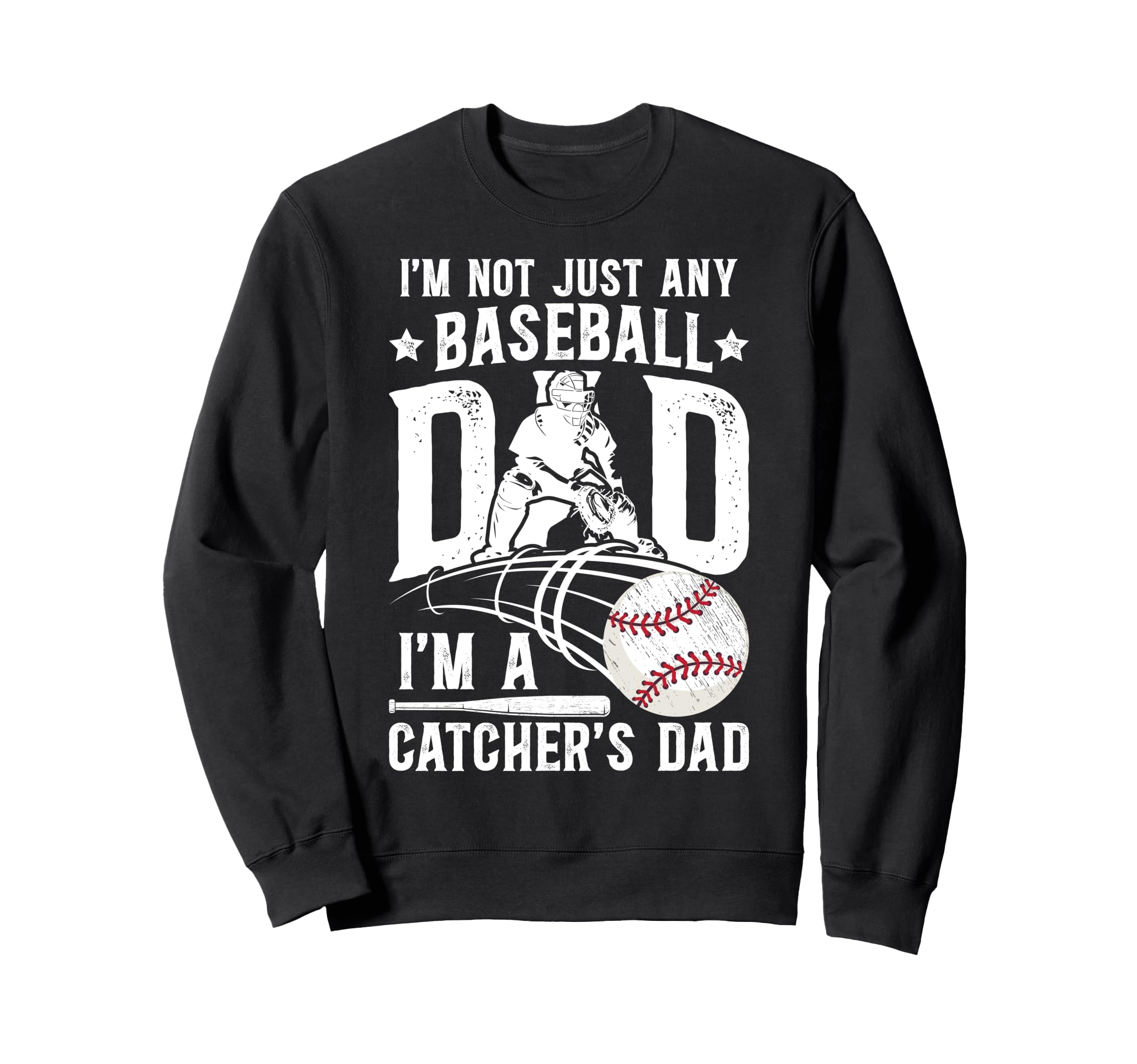 Im Baseball Catcher Dad Baseball Sweatshirt - Minimalist Print Unisex - T-Shirt, Sweatshirt, Hoodie