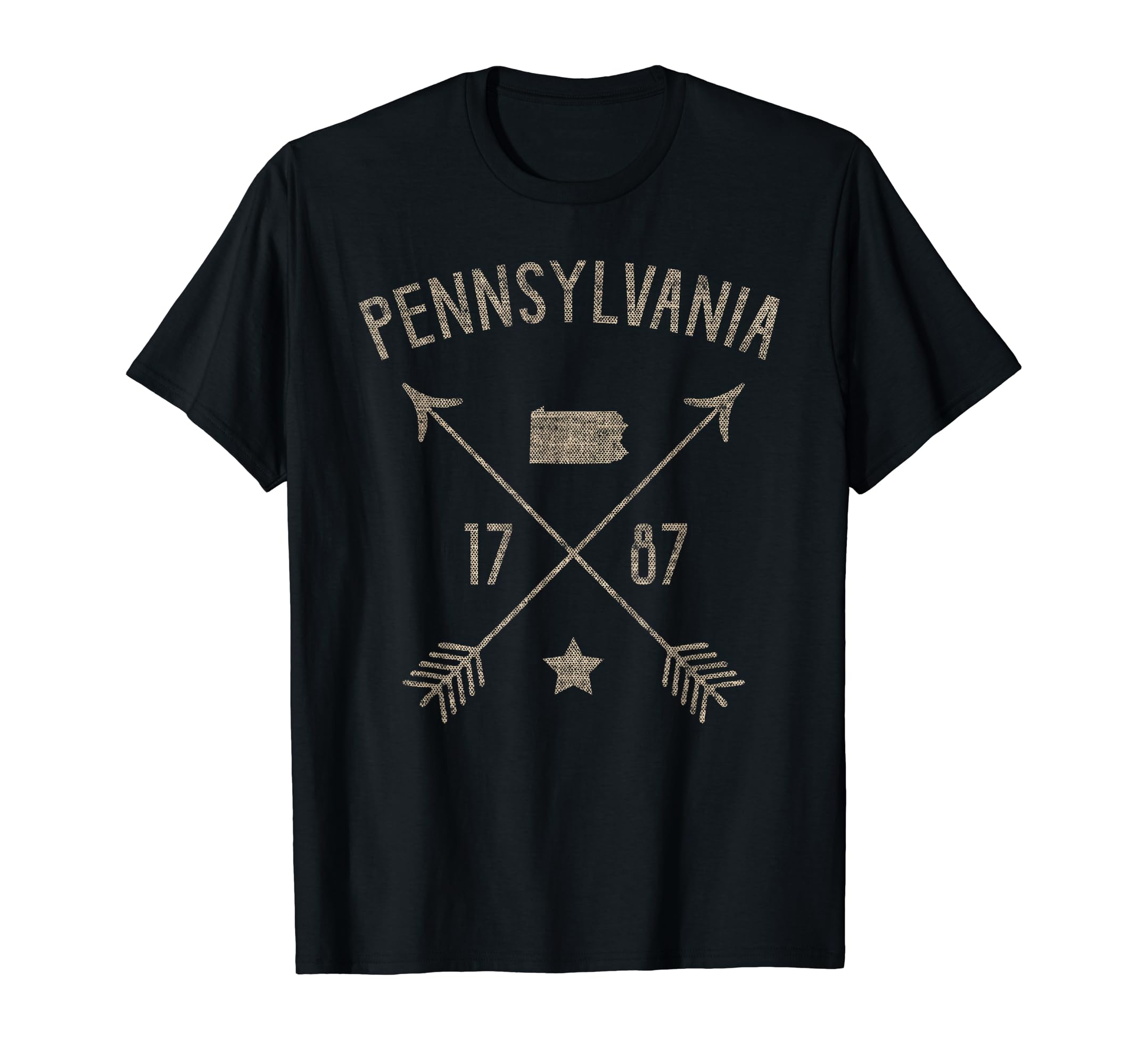 Pennsylvania Distressed Home State T-Shirt - Fun Novelty Design for Adults - T-Shirt, Sweatshirt, Hoodie