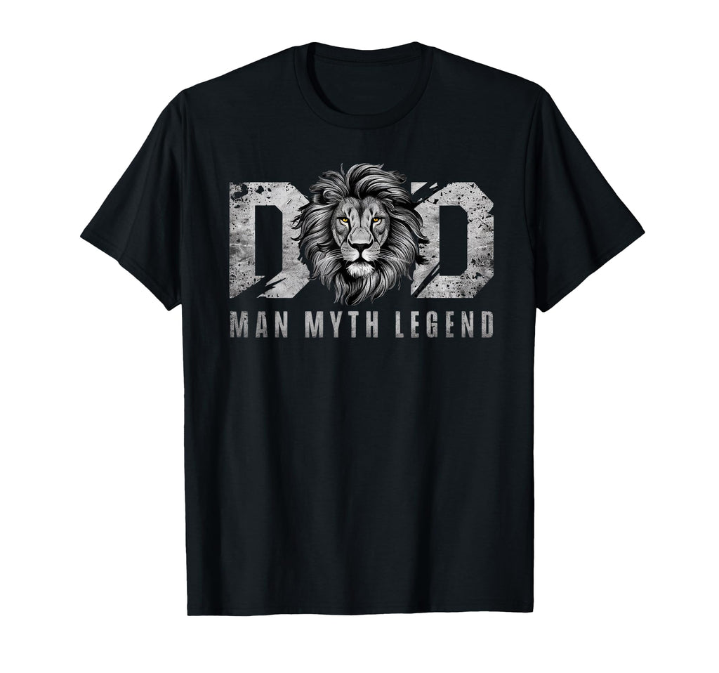 Dad Myth Legend Lion Distressed T-Shirt - Casual Everyday Wear for Adults - T-Shirt, Sweatshirt, Hoodie