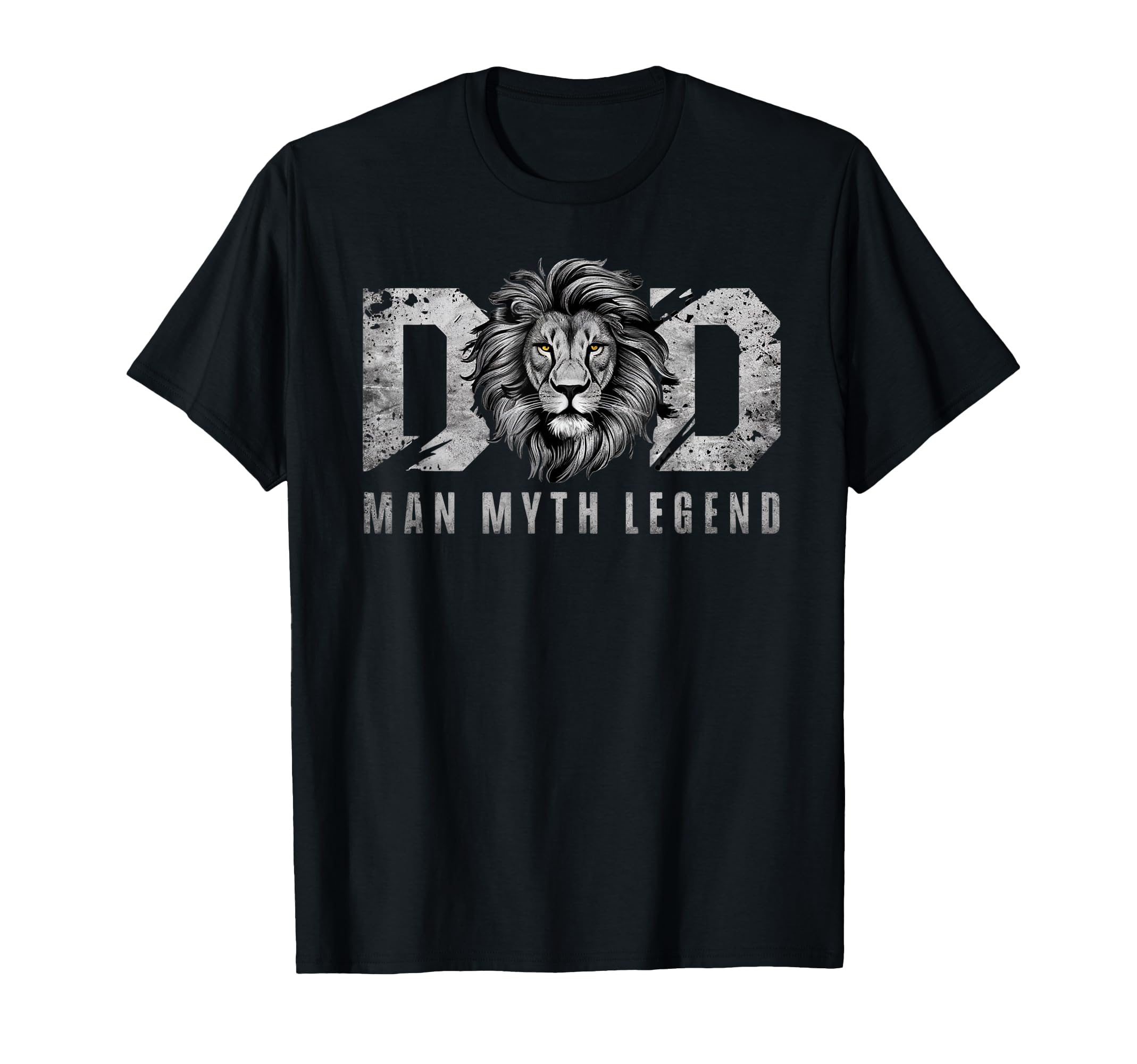 Dad Myth Legend Lion Distressed T-Shirt - Casual Everyday Wear for Adults - T-Shirt, Sweatshirt, Hoodie
