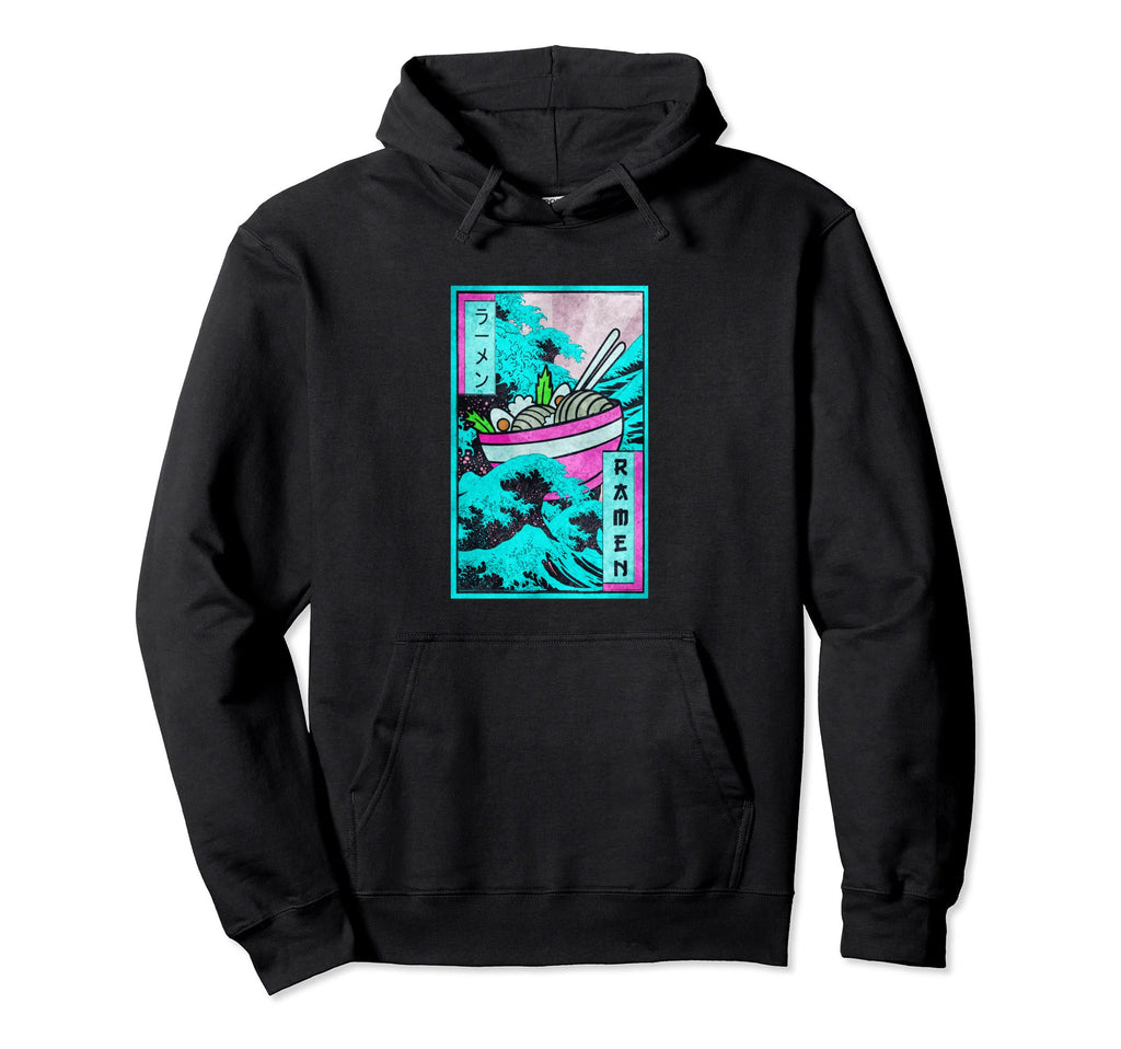 Ramen Noodles Great Wave Off Kanagawa Hoodie - Casual Everyday Wear Unisex - T-Shirt, Sweatshirt, Hoodie