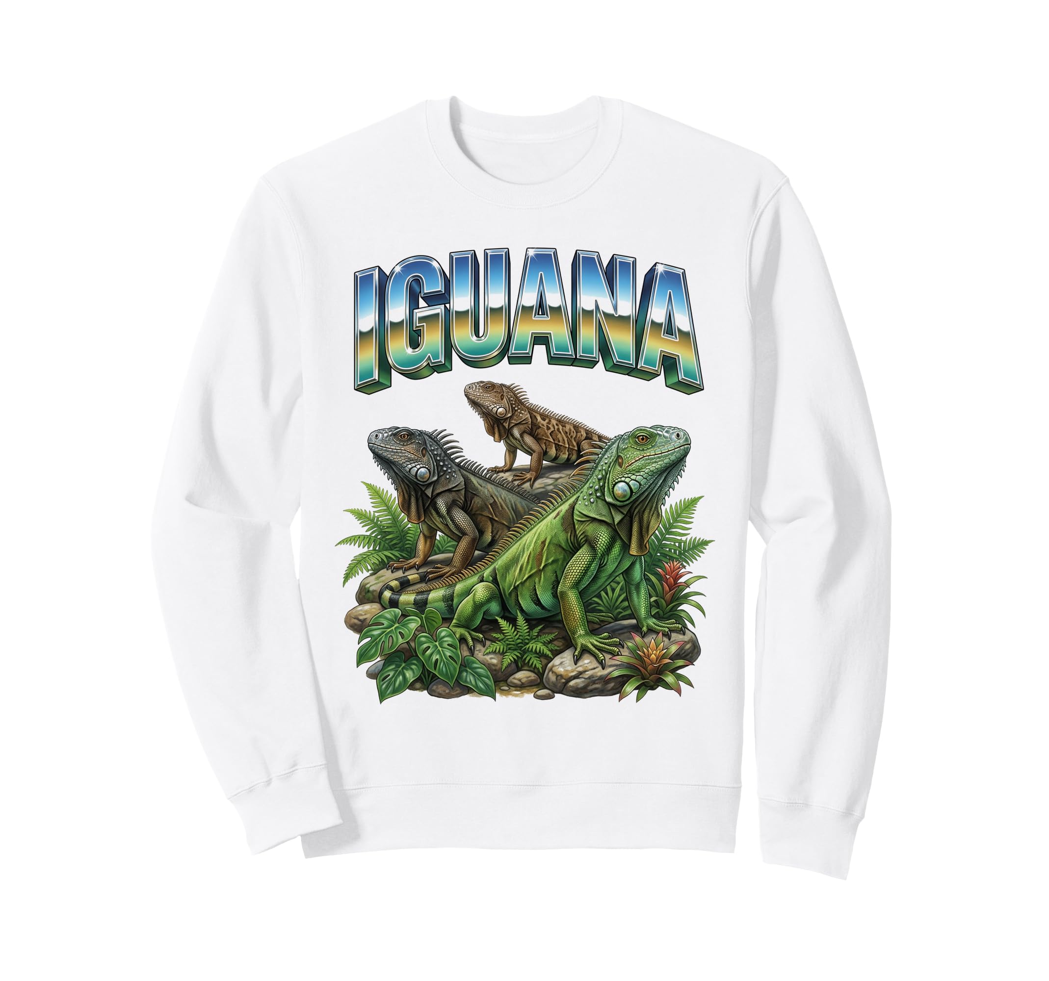 Iguana 70S 90S Iguana Animal Sweatshirt - Casual Everyday Wear for Adults - T-Shirt, Sweatshirt, Hoodie