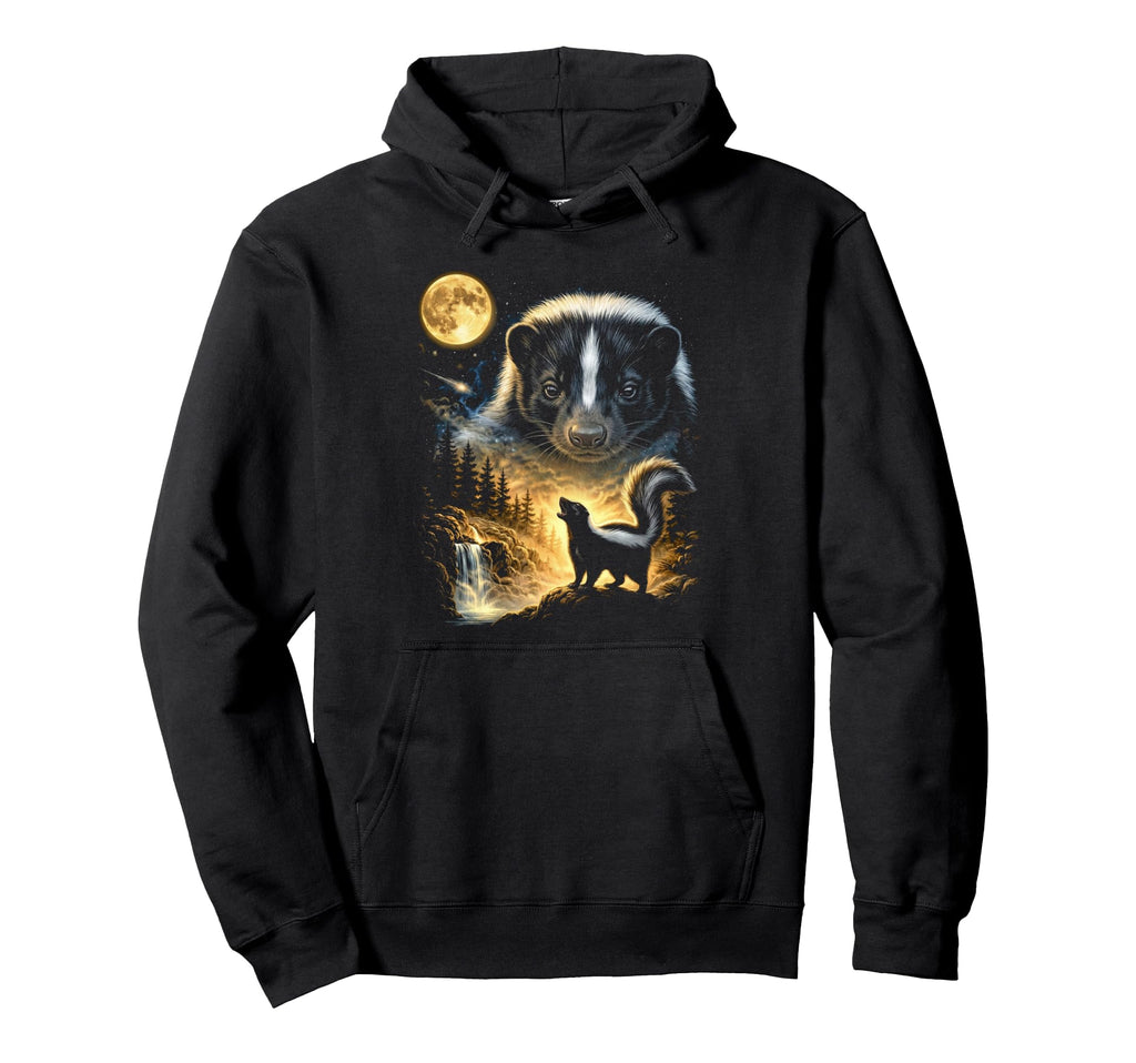 Skunk Howling To Moon Meme Funny 90S Skunk Hoodie - Graphic Print Unisex - T-Shirt, Sweatshirt, Hoodie