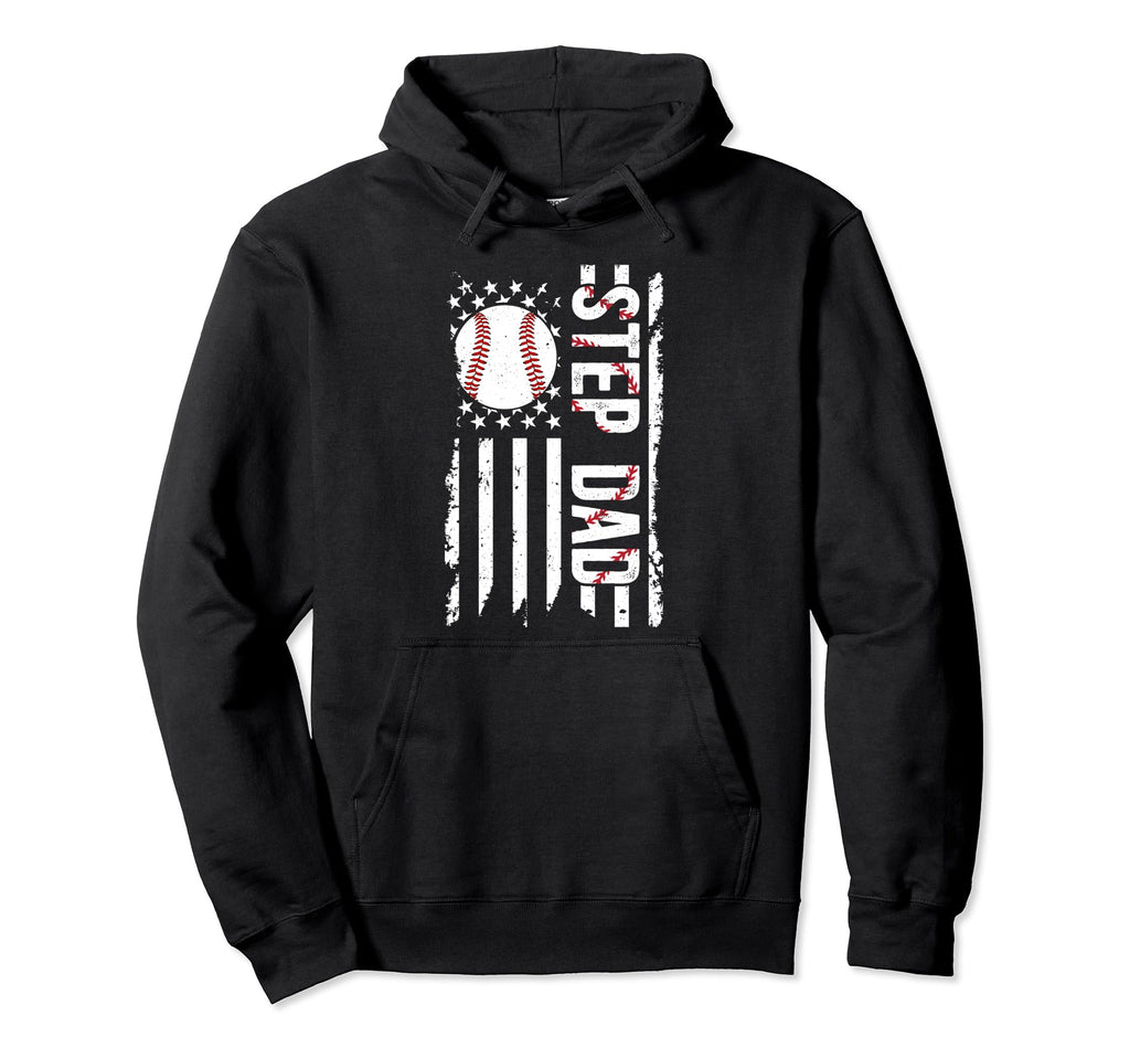 Baseball Step Dad Baseball Player Hoodie - Aesthetic Graphic Unisex - T-Shirt, Sweatshirt, Hoodie