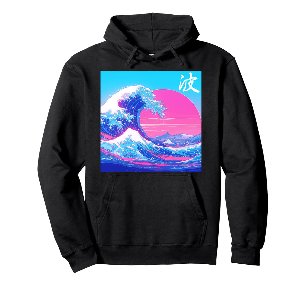 Japanese Wave Kanagawa Vaporwave Hoodie - Casual Everyday Wear Men Women - T-Shirt, Sweatshirt, Hoodie