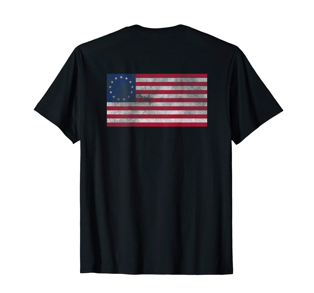 Betsy Ross Distressed Grunge Flag Back T-Shirt - Streetwear Style Men Women - T-Shirt, Sweatshirt, Hoodie
