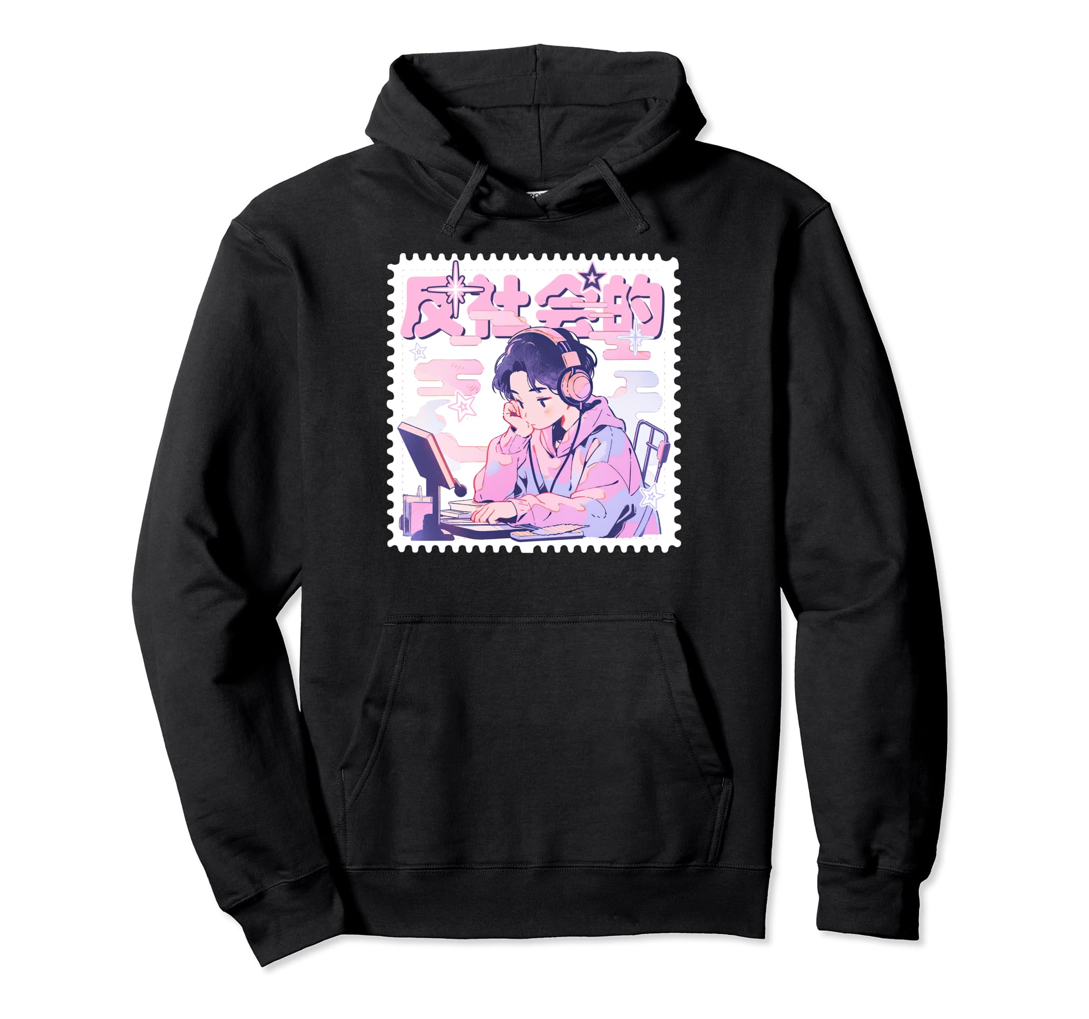 Kawaii Anime Music Lover Y2K Pastel Hoodie - Streetwear Style for Adults - T-Shirt, Sweatshirt, Hoodie