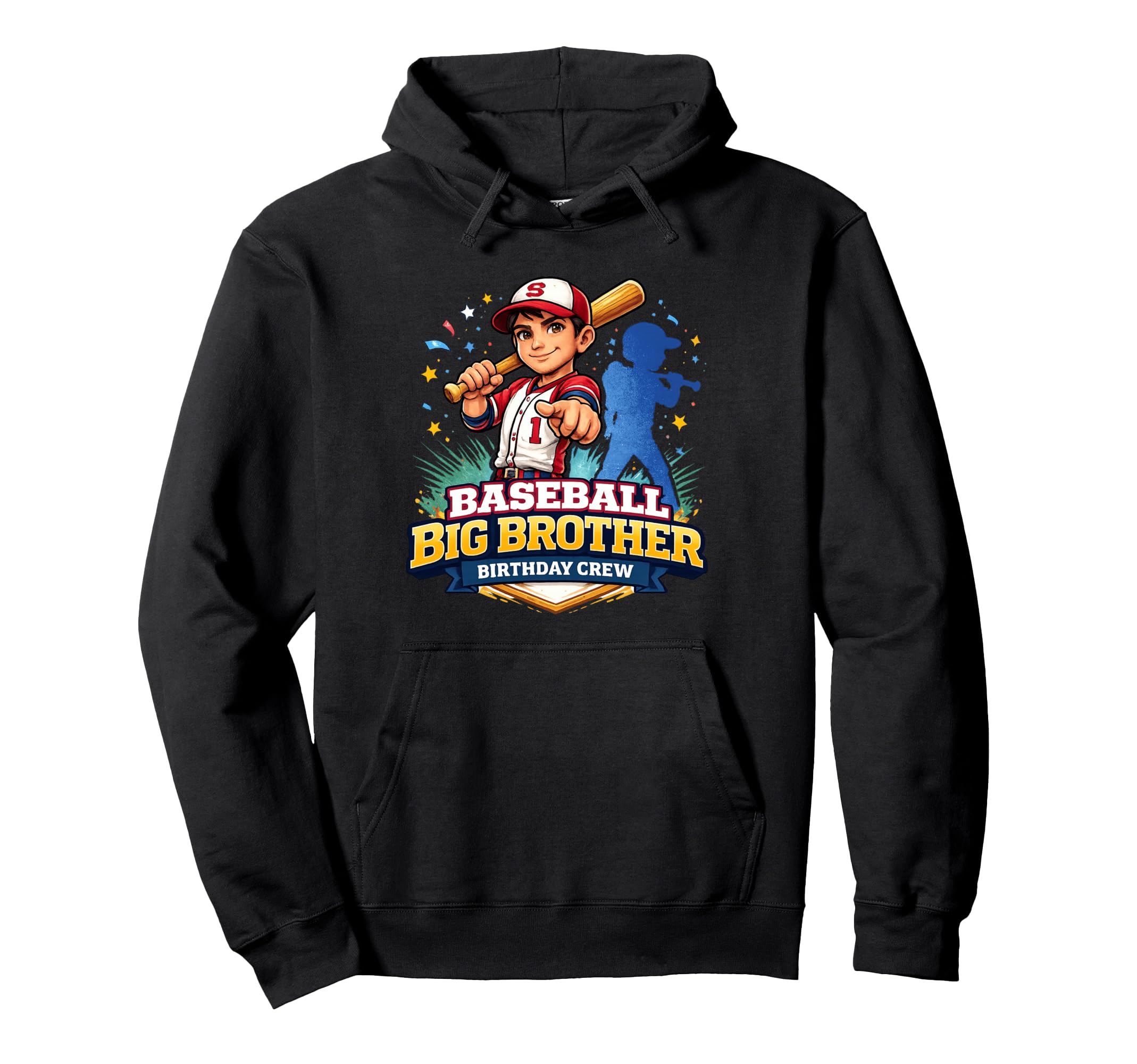 Baseball Big Brothers Birthday Crew Game Hoodie - Unique Graphic Men Women - T-Shirt, Sweatshirt, Hoodie