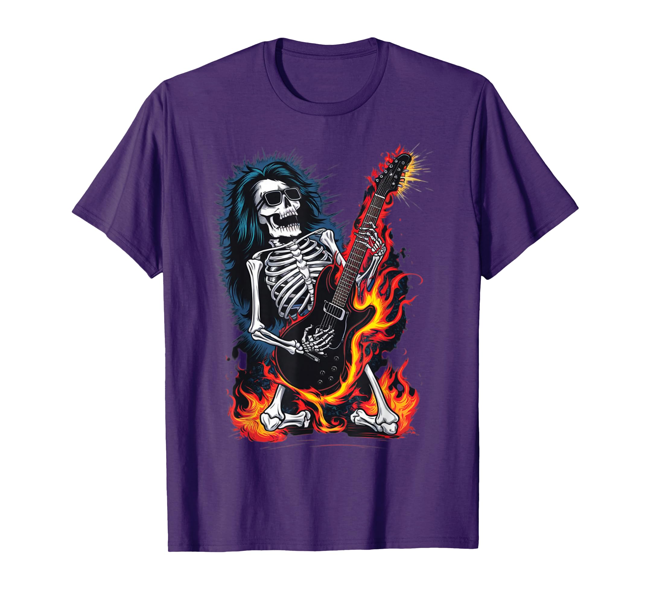 Skeleton Playing Guitar Rock And Roll T-Shirt - Aesthetic Graphic Unisex - T-Shirt, Sweatshirt, Hoodie