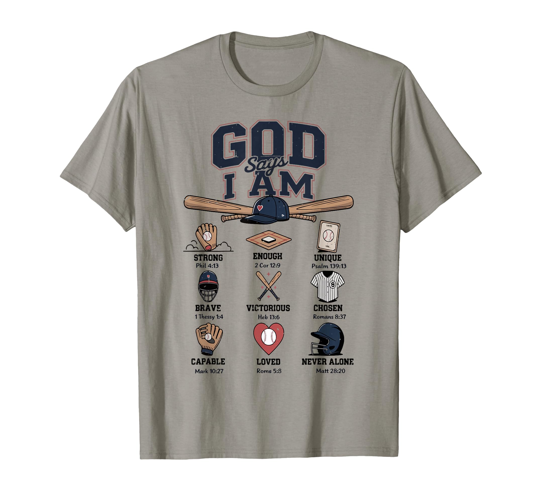 God Says I Am Baseball Christian T-Shirt - Fun Novelty Design for Adults - T-Shirt, Sweatshirt, Hoodie