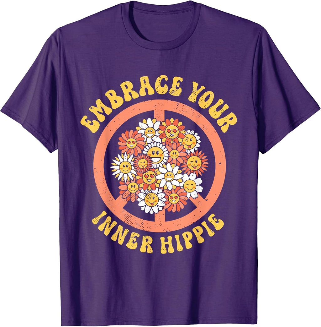 Embrace Your Inner Hippie Peace Sign Hippy Gift - Adult & Kids T-Shirts, Sweatshirts & Hoodies apparel design preview 1