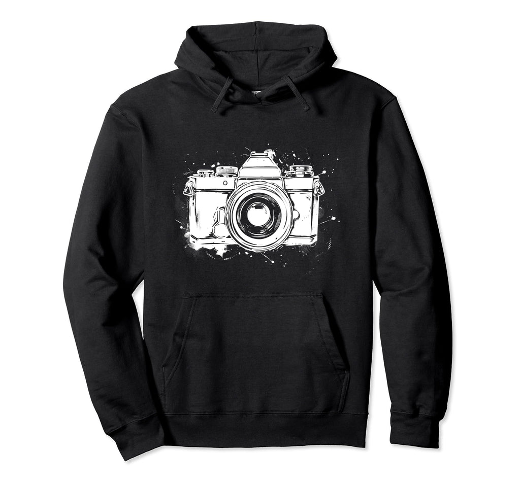 Camera Photography Watercolor Art Hoodie - Unique Graphic Men Women - T-Shirt, Sweatshirt, Hoodie