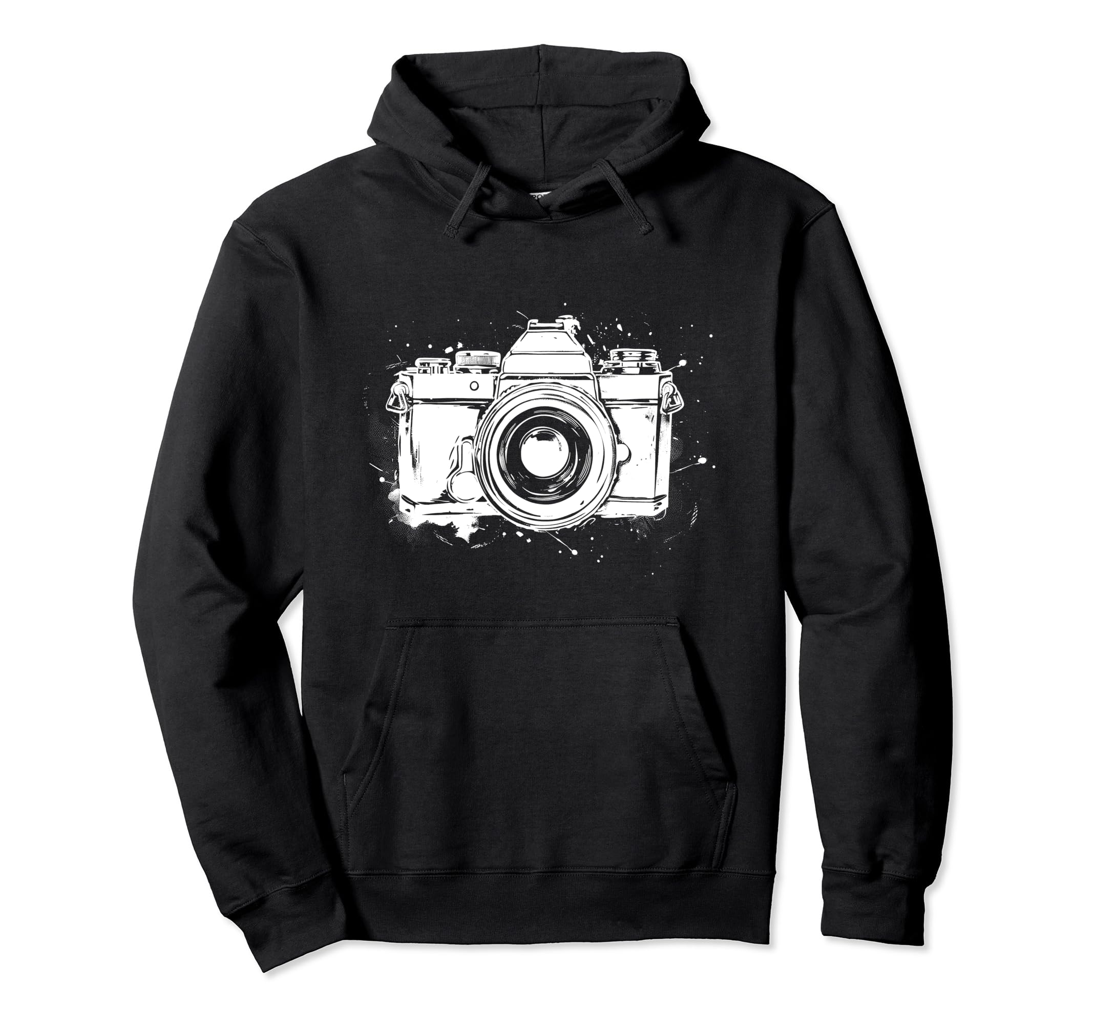 Camera Photography Watercolor Art Hoodie - Unique Graphic Men Women - T-Shirt, Sweatshirt, Hoodie