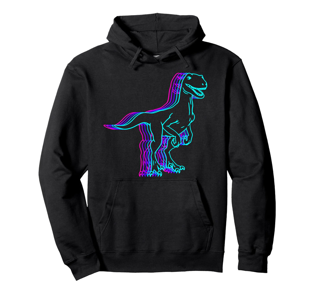 Velociraptor Dinosaur Vaporwave Hoodie - Minimalist Print Unisex - T-Shirt, Sweatshirt, Hoodie