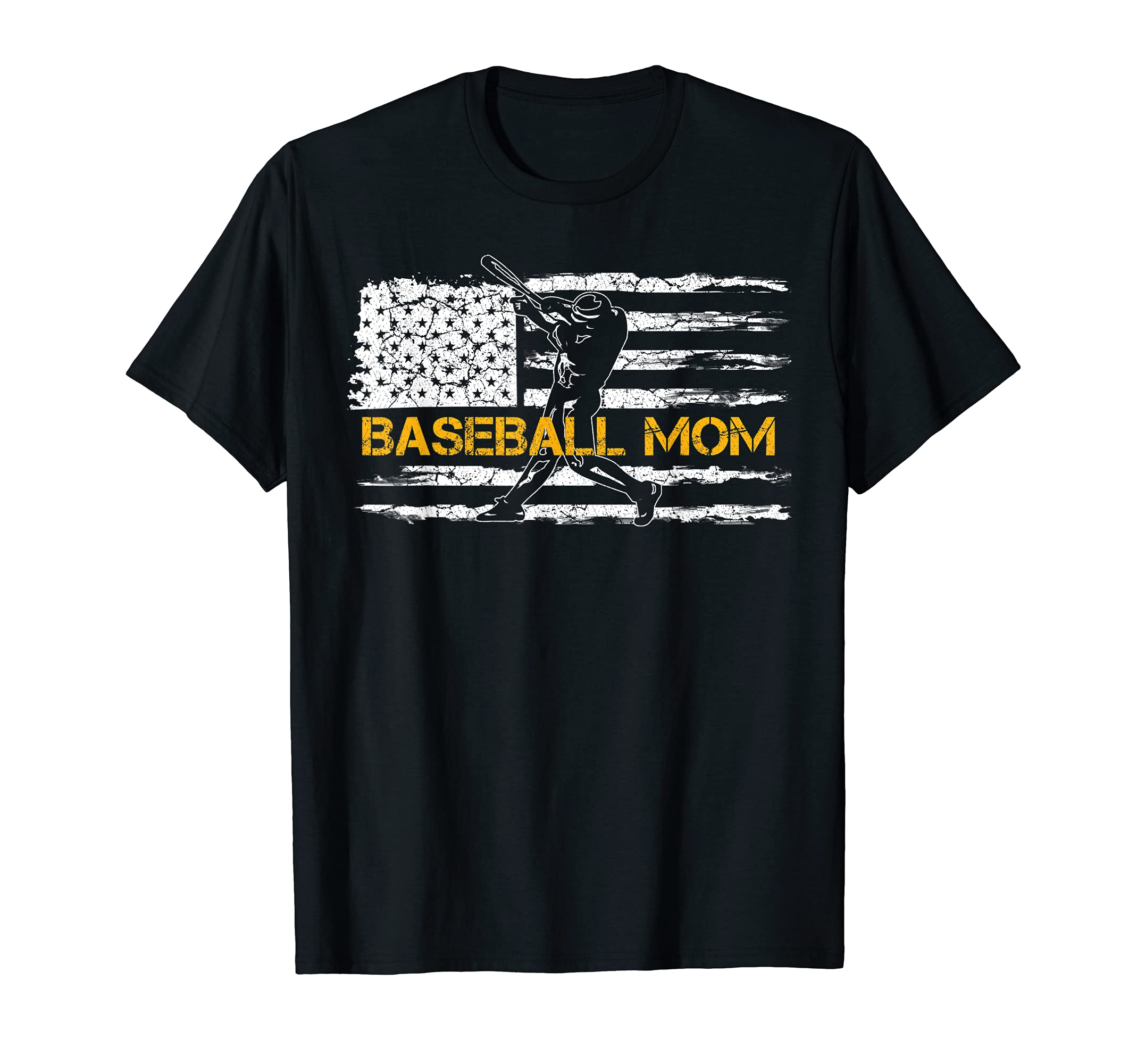 Usa American Flag Proud Baseball Mom T-Shirt - Novelty Apparel Unisex - T-Shirt, Sweatshirt, Hoodie