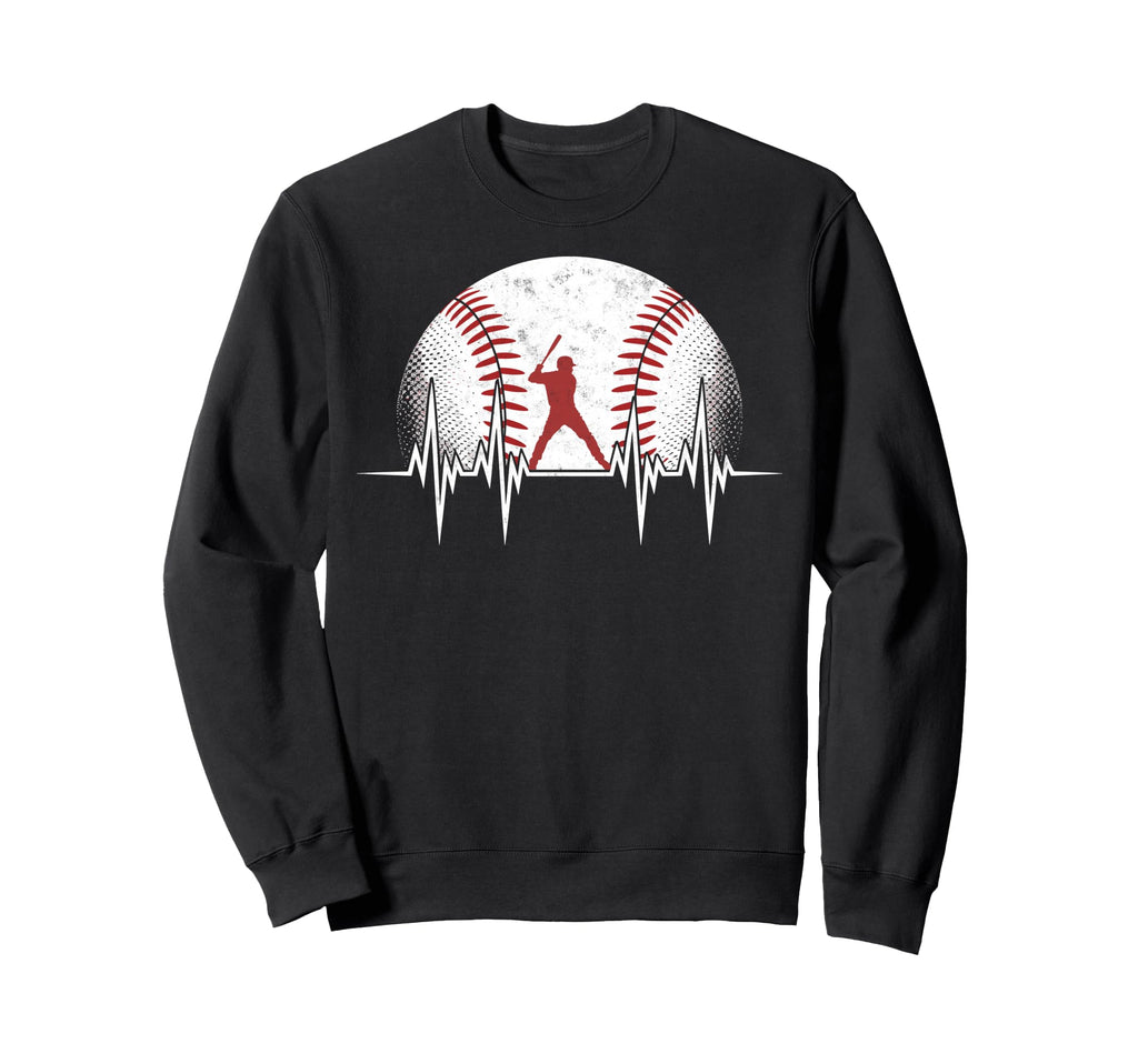 Baseball Ball Heartbeat Player Sweatshirt - Trendy Graphic for Adults - T-Shirt, Sweatshirt, Hoodie