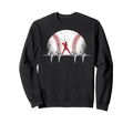 Baseball Ball Heartbeat Player Sweatshirt - Trendy Graphic for Adults - T-Shirt, Sweatshirt, Hoodie