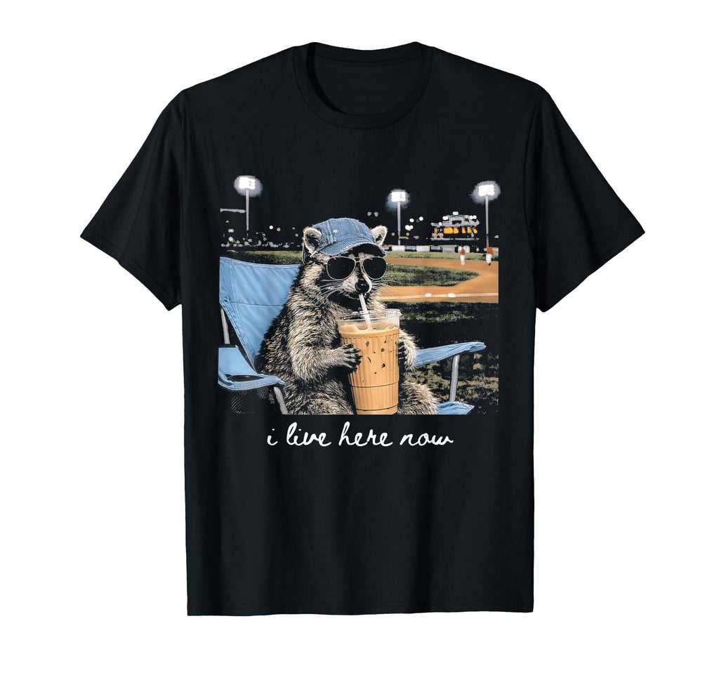 Funny Raccoon Ballfield Baseball Field I T-Shirt - Minimalist Print Unisex - T-Shirt, Sweatshirt, Hoodie