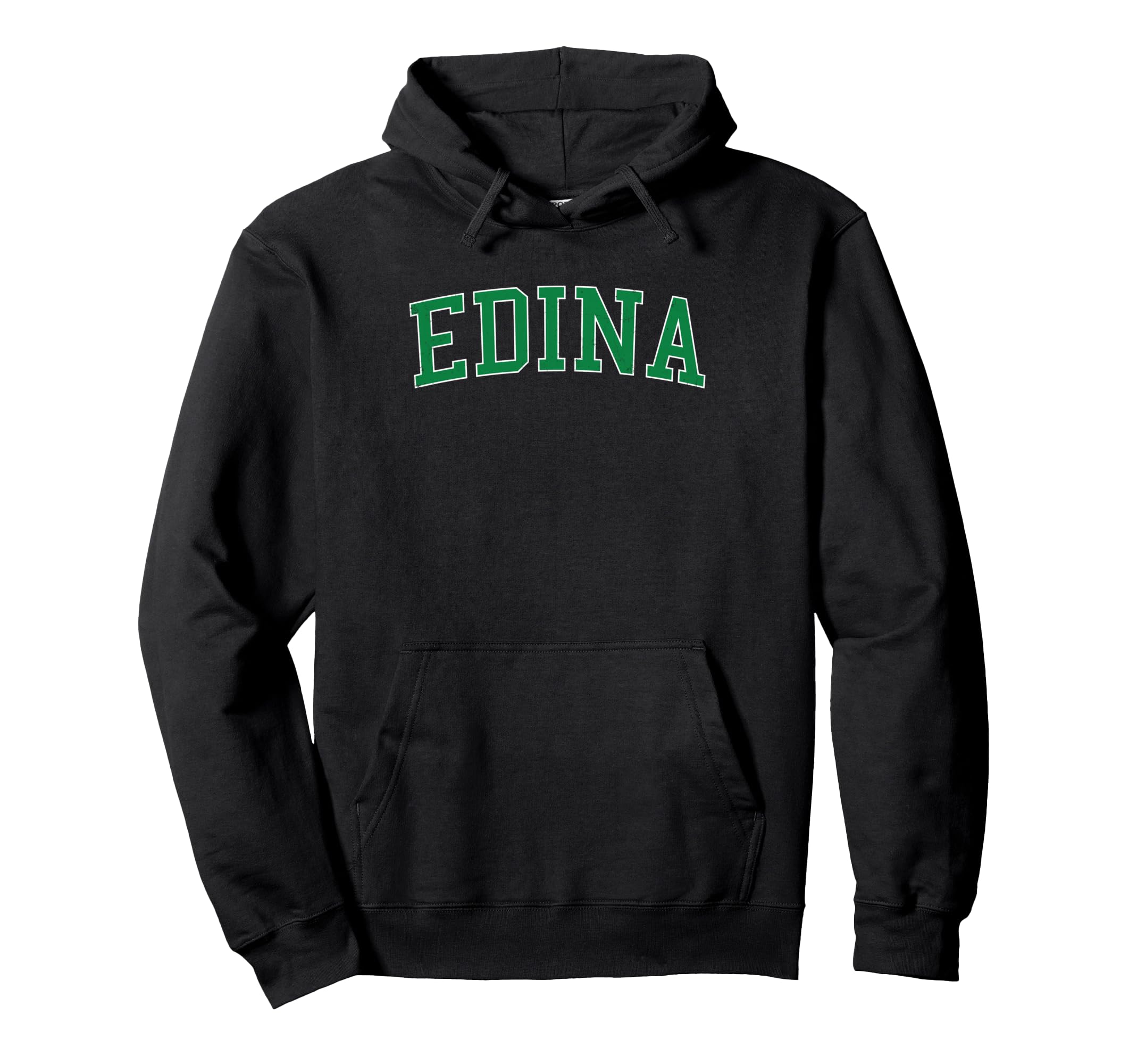 Edina Mn Distressed Green Varsity Hoodie - Fun Novelty Design for Adults - T-Shirt, Sweatshirt, Hoodie
