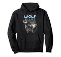 Wolf 90S Heavy Metal Wolf Animal Hoodie - Minimalist Print for Adults - T-Shirt, Sweatshirt, Hoodie