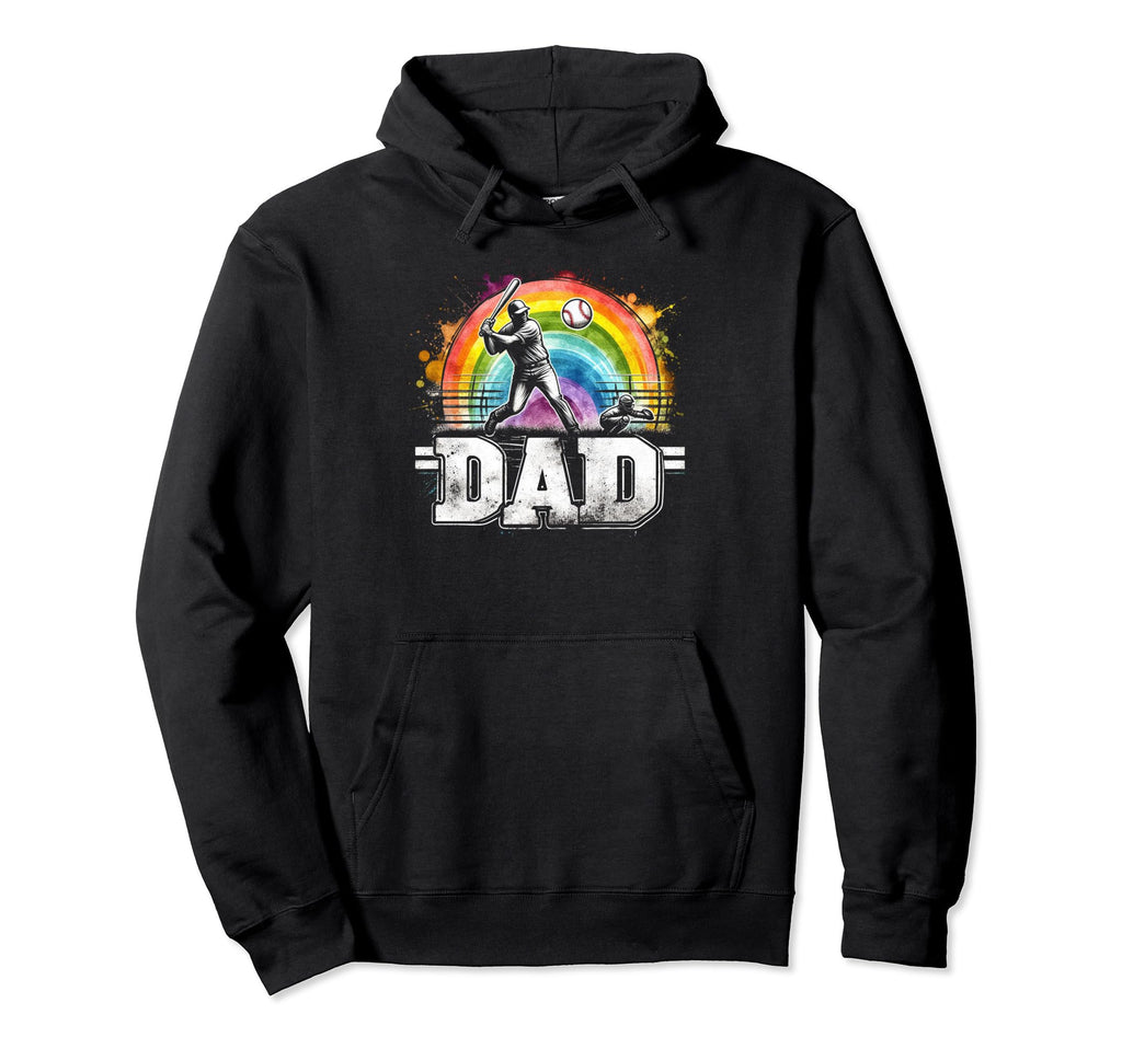 Baseball Dad Fathers Day Hoodie - Graphic Print Men Women - T-Shirt, Sweatshirt, Hoodie
