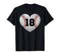 Baseball Number 18 Distressed Heart T-Shirt - Novelty Apparel Men Women - T-Shirt, Sweatshirt, Hoodie