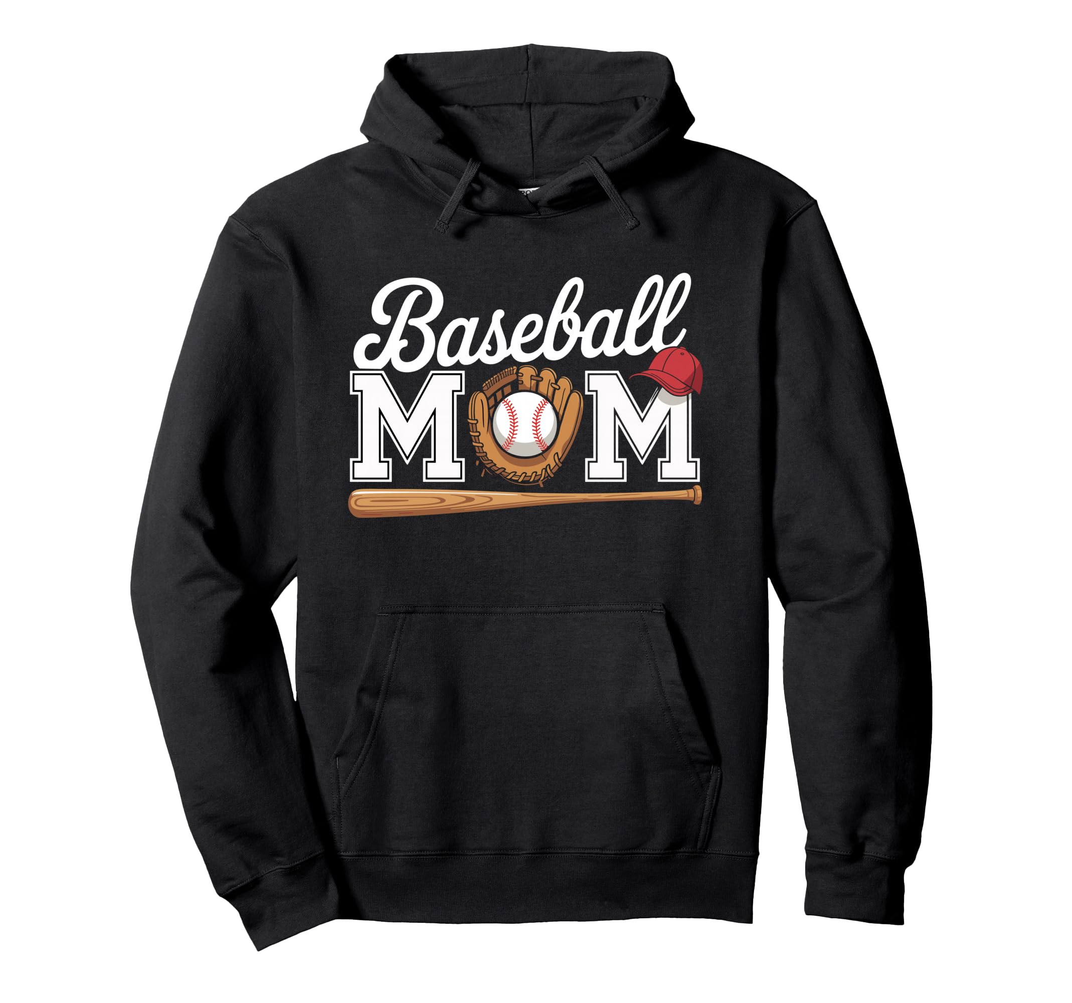 Baseball Mom Hoodie - Graphic Print Men Women - T-Shirt, Sweatshirt, Hoodie