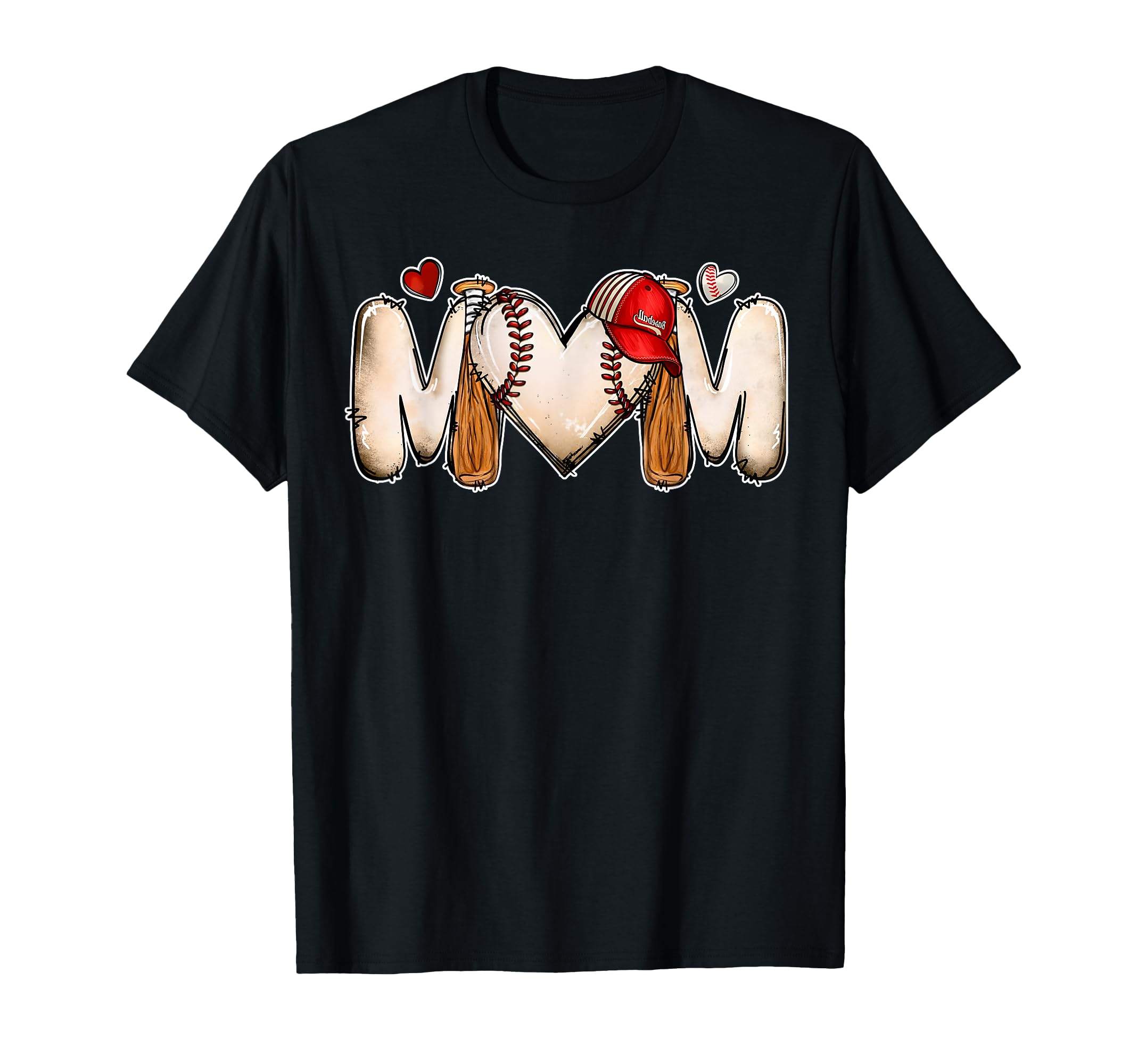 Baseball Mom Heart Game Day Sports T-Shirt - Fun Novelty Design for Adults - T-Shirt, Sweatshirt, Hoodie