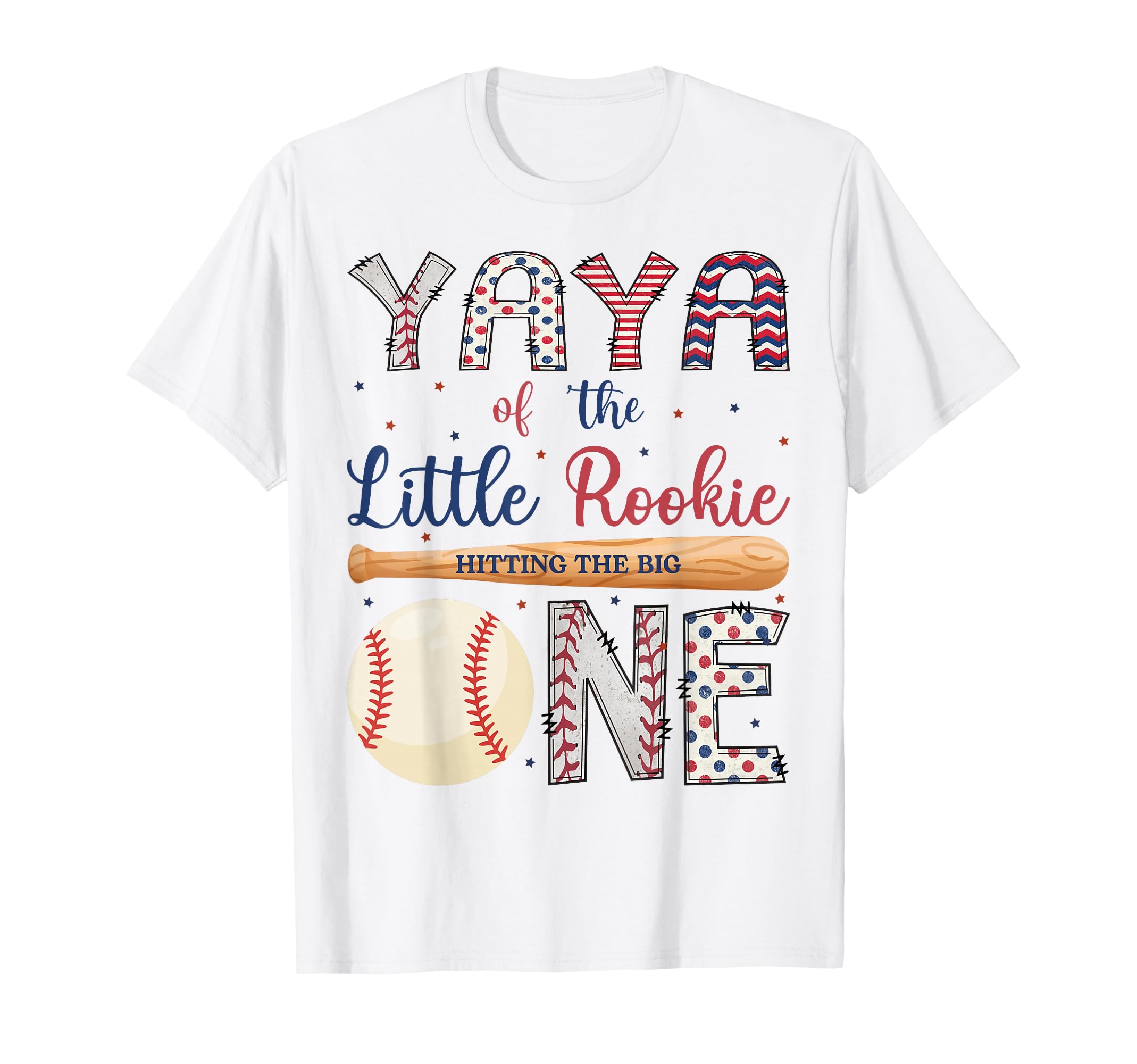 Yaya One Little Rookie Baseball 1St T-Shirt - Trendy Graphic Unisex - T-Shirt, Sweatshirt, Hoodie