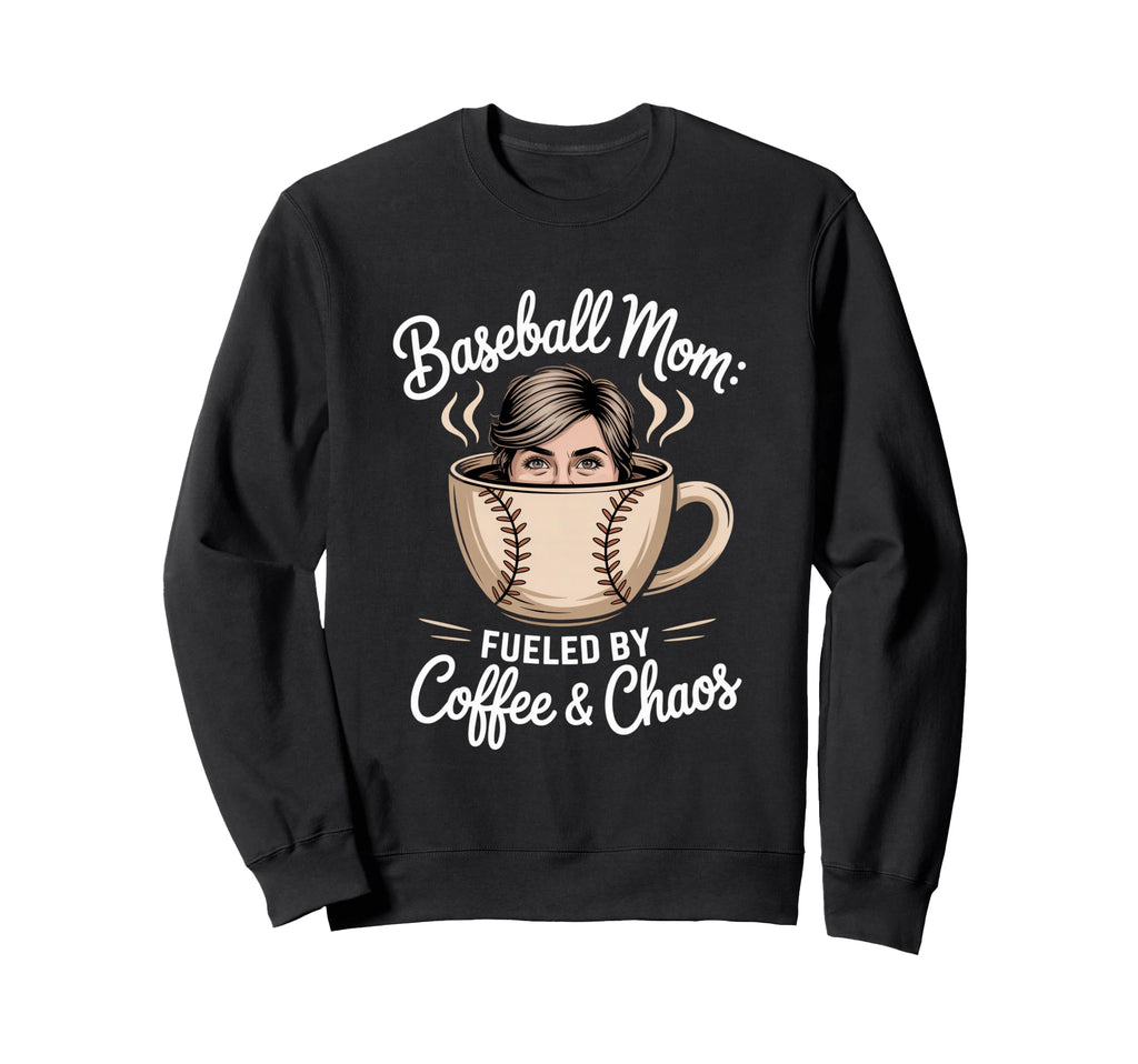Baseball Mom Fueled Coffee And Sweatshirt - Minimalist Print Men Women - T-Shirt, Sweatshirt, Hoodie