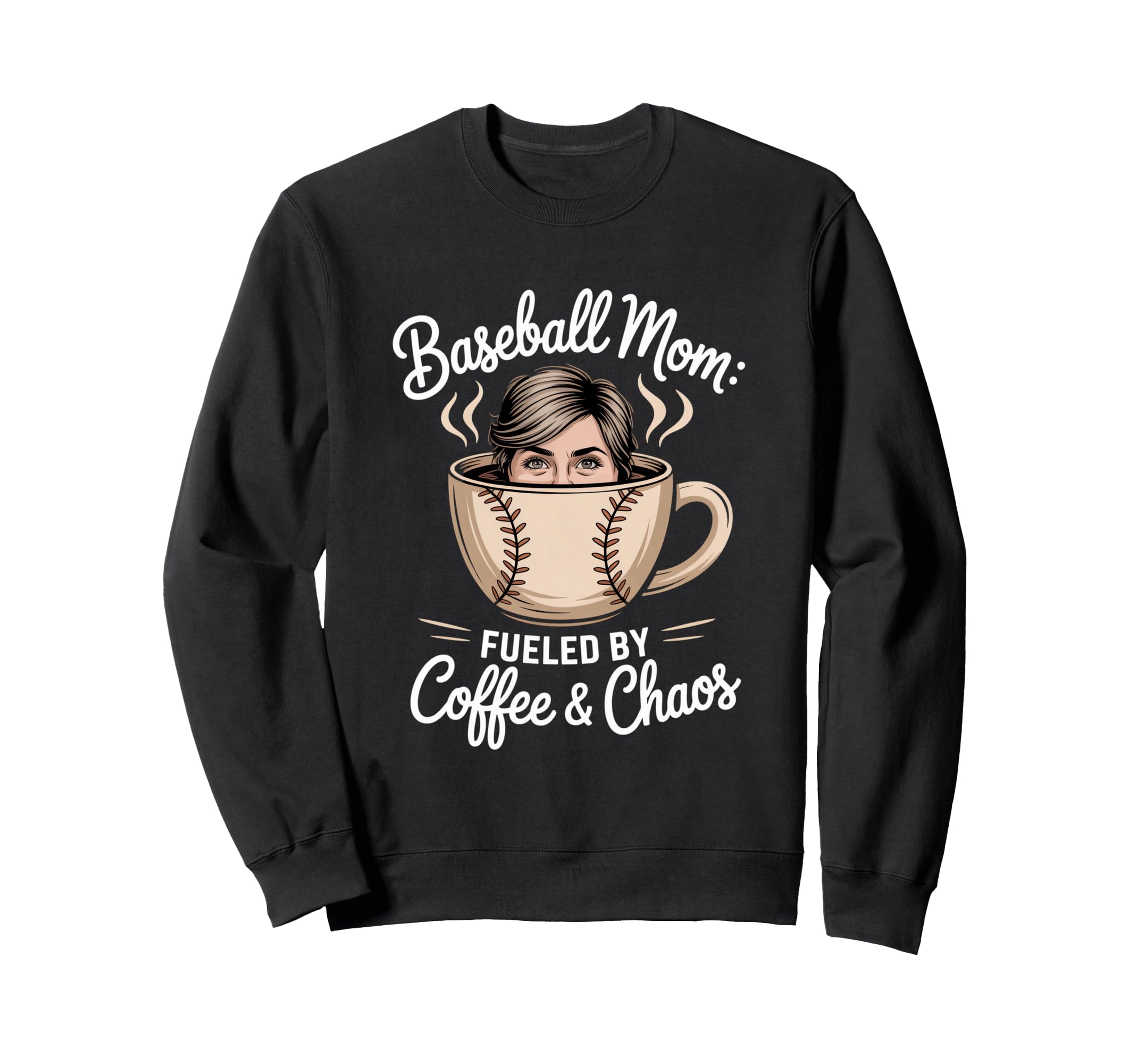 Baseball Mom Fueled Coffee And Sweatshirt - Minimalist Print Men Women - T-Shirt, Sweatshirt, Hoodie