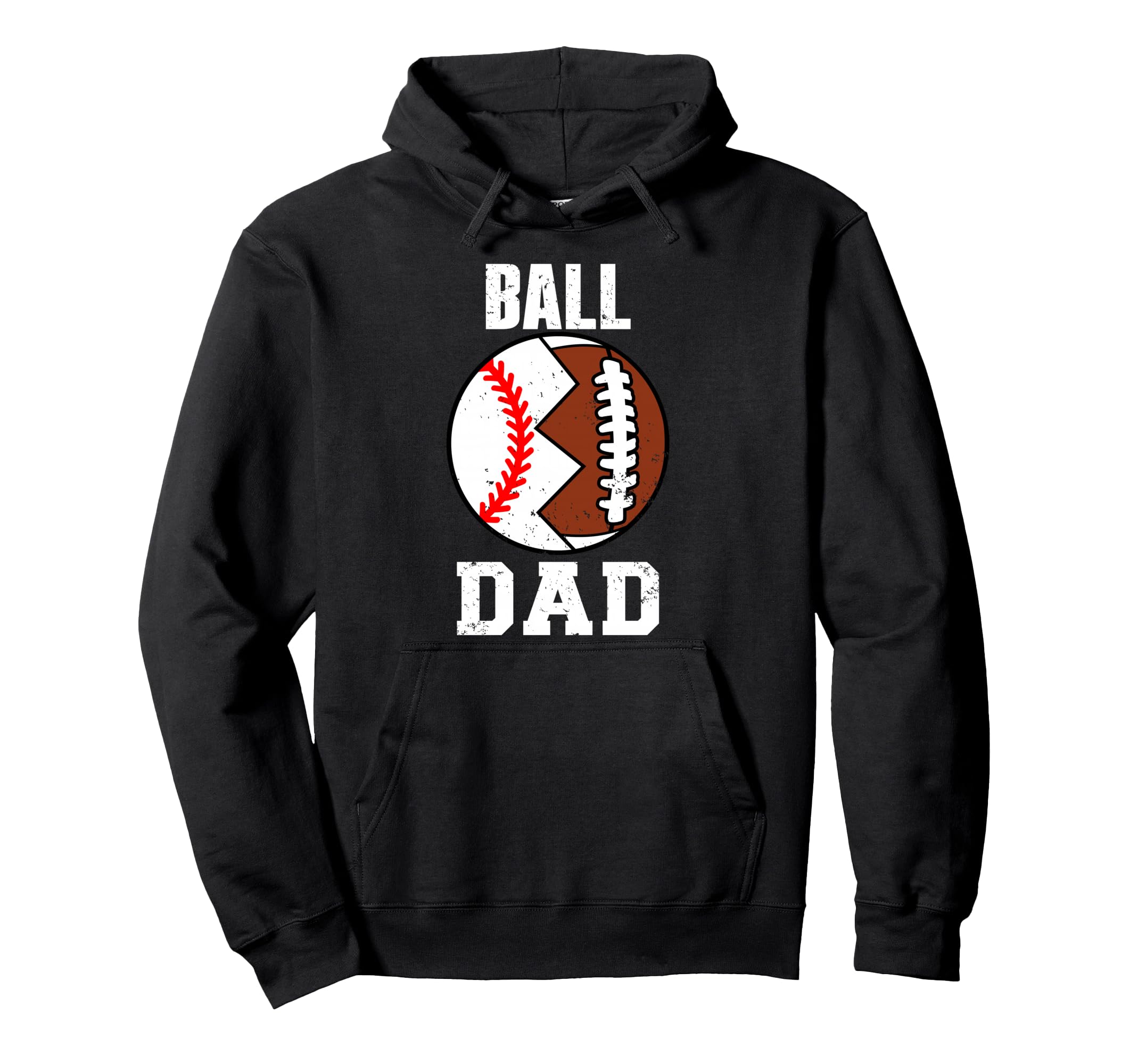 Ball Dad Funny Football Baseball Dad Hoodie - Minimalist Print for Adults - T-Shirt, Sweatshirt, Hoodie