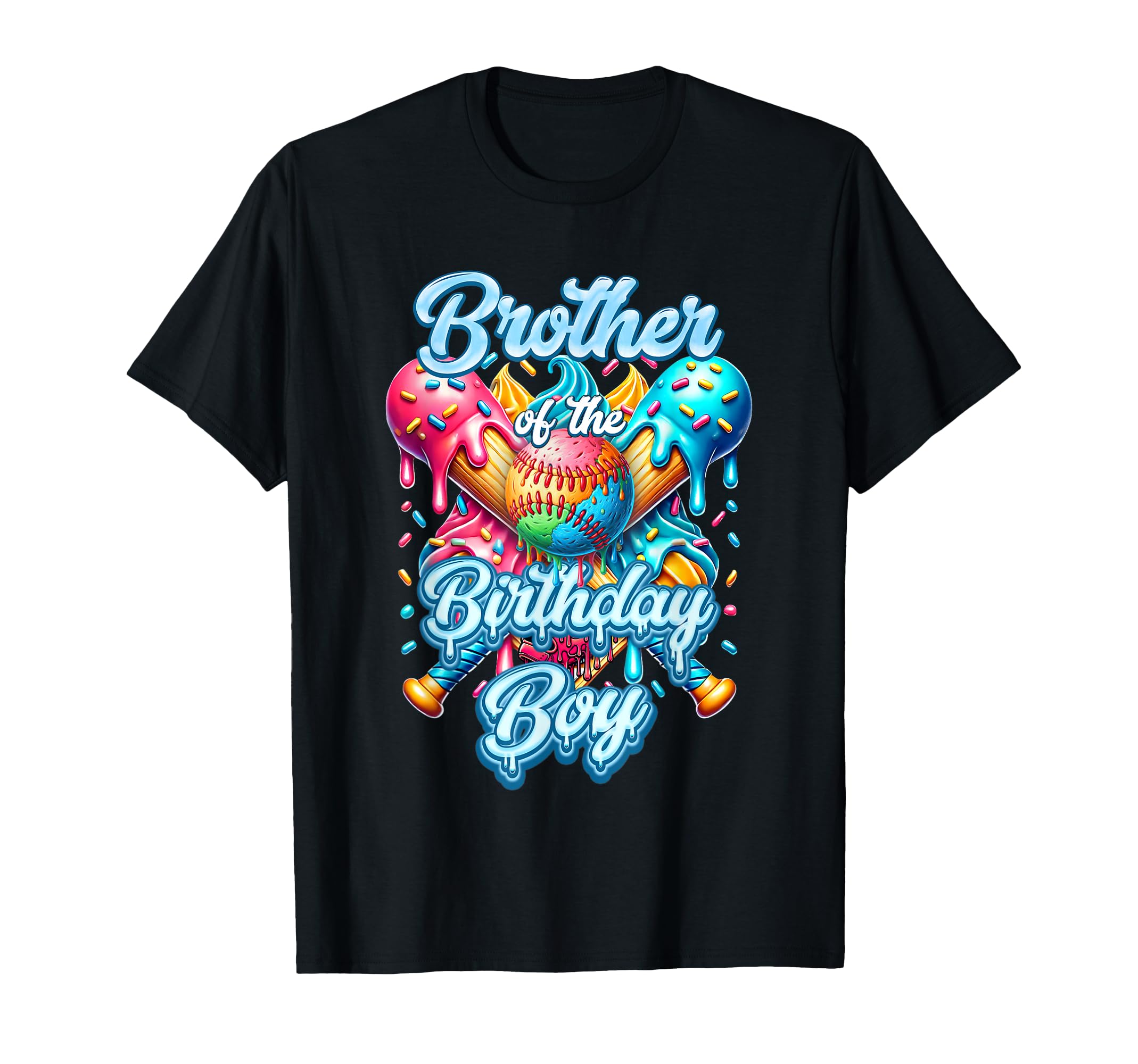 Baseball Drip Ice Cream Brother T-Shirt - Custom Art Print for Adults - T-Shirt, Sweatshirt, Hoodie