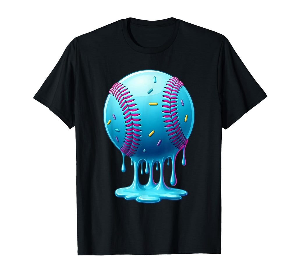 Baseball Ice Cream Drip Baseball T-Shirt - Aesthetic Graphic Men Women - T-Shirt, Sweatshirt, Hoodie