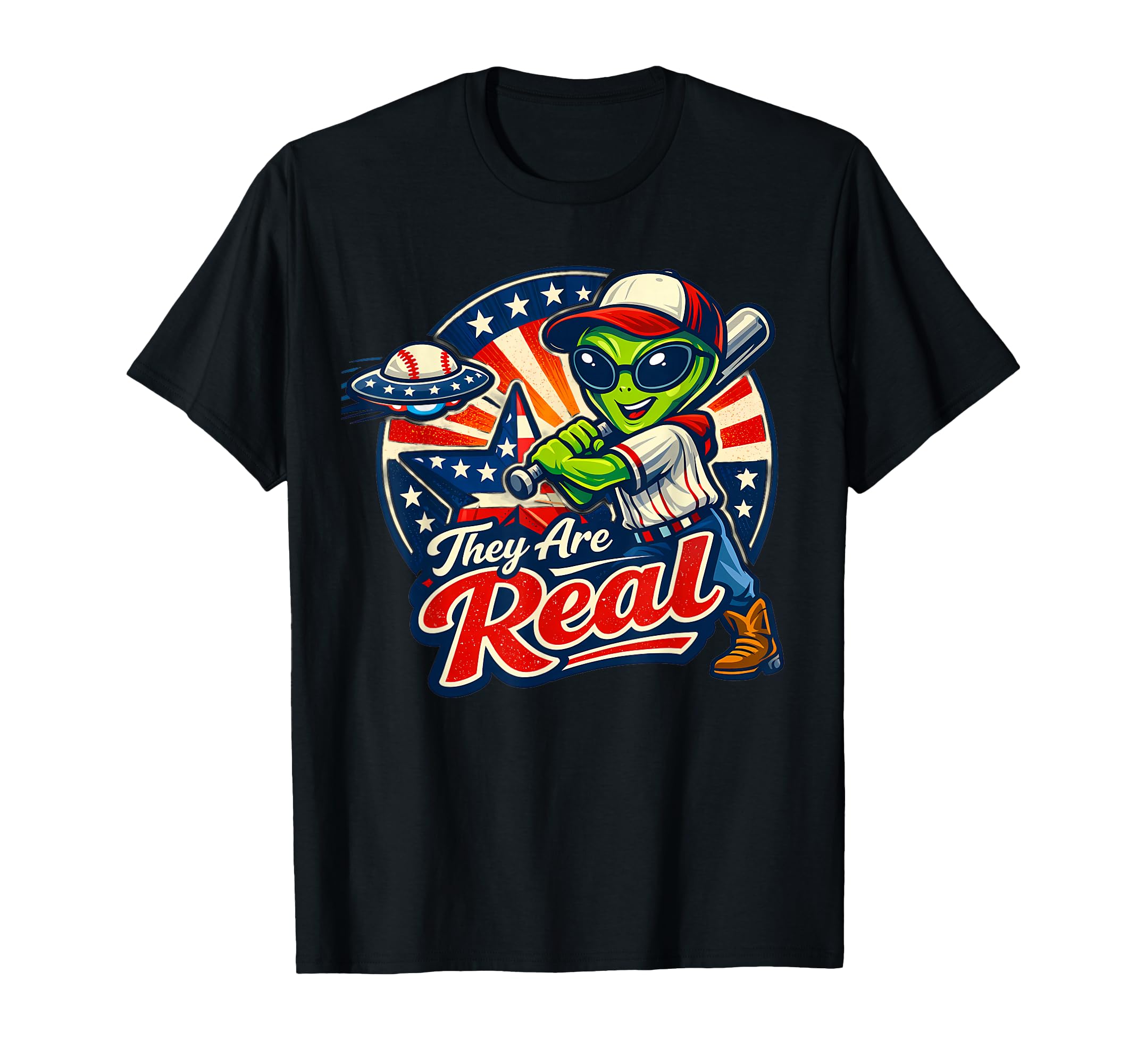 They Are Real Alien Baseball Player T-Shirt - Novelty Apparel Men Women - T-Shirt, Sweatshirt, Hoodie