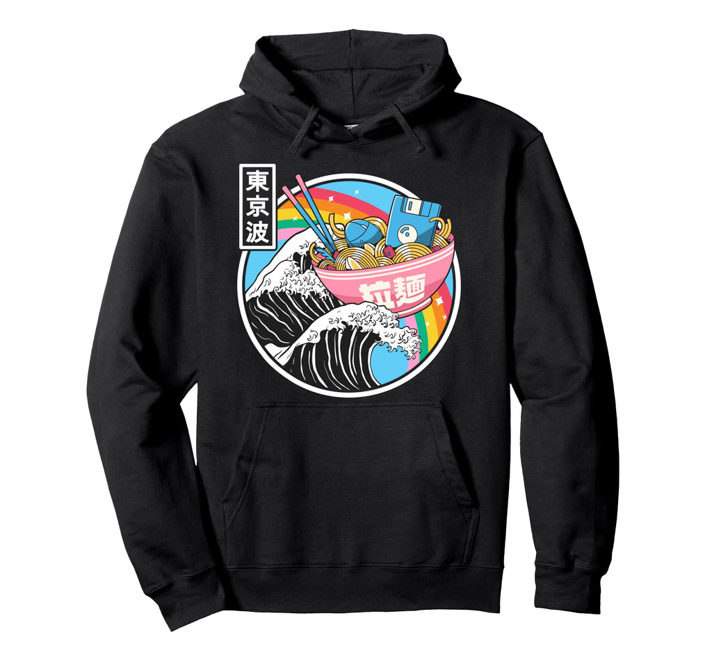 Digital Ramen Bowl Kanagawa Wave Japan Hoodie - Unique Graphic Men Women - T-Shirt, Sweatshirt, Hoodie