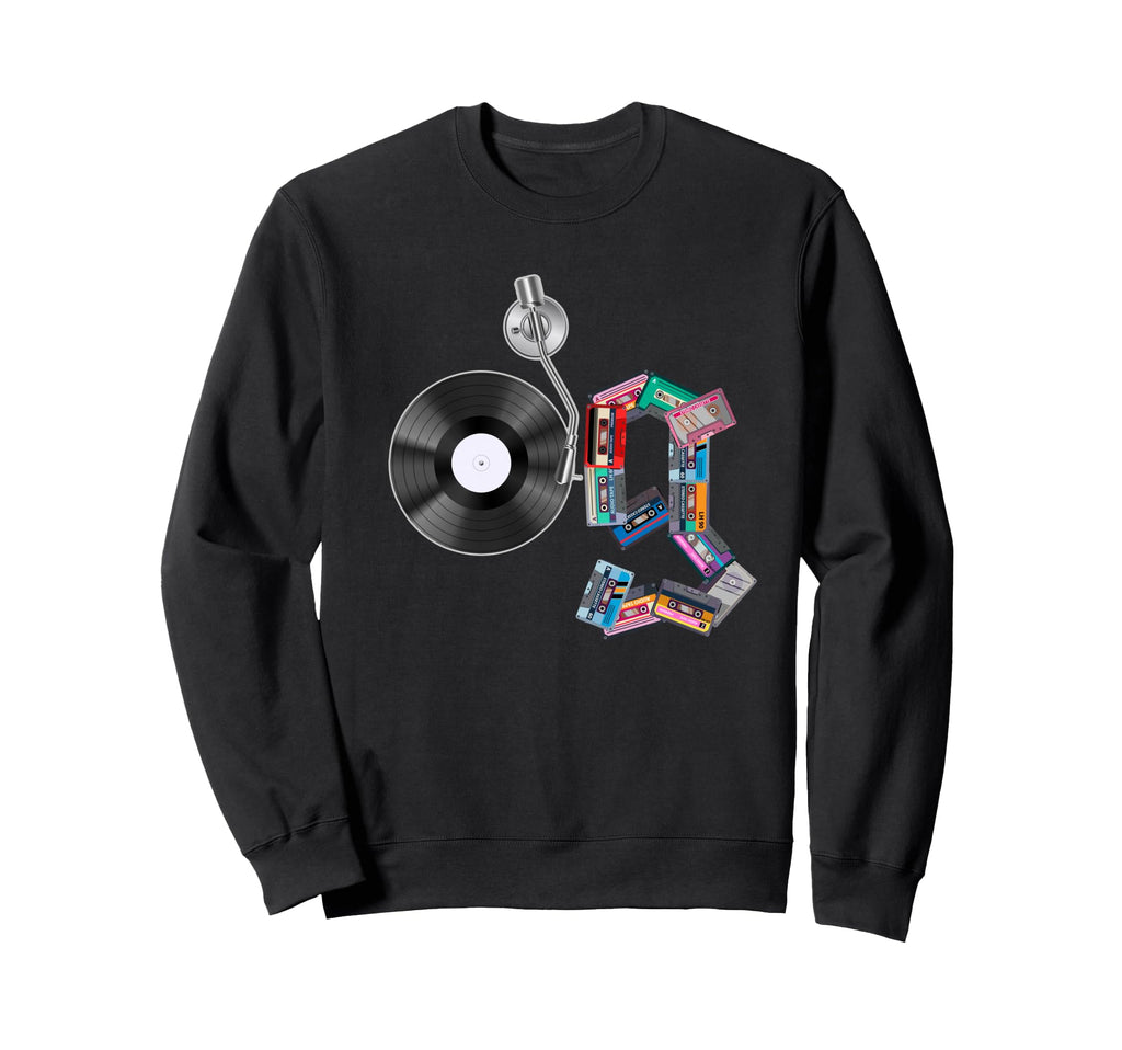 Old School Og Hip Hop Head Vinyl Sweatshirt - Novelty Apparel for Adults - T-Shirt, Sweatshirt, Hoodie