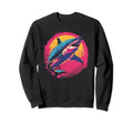 Shark Vaporwave Aesthetic Synthwave Sweatshirt - Graphic Print Men Women - T-Shirt, Sweatshirt, Hoodie