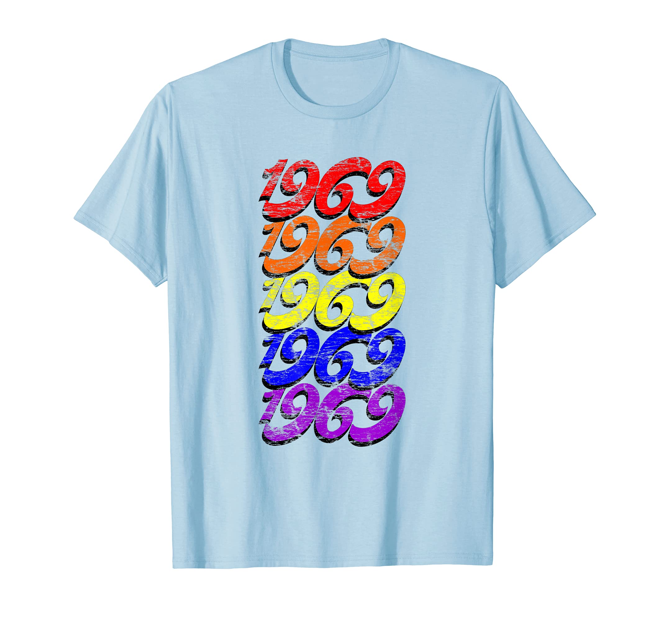 1969 Birthday Hippie Distressed T-Shirt - Unique Graphic Unisex - T-Shirt, Sweatshirt, Hoodie
