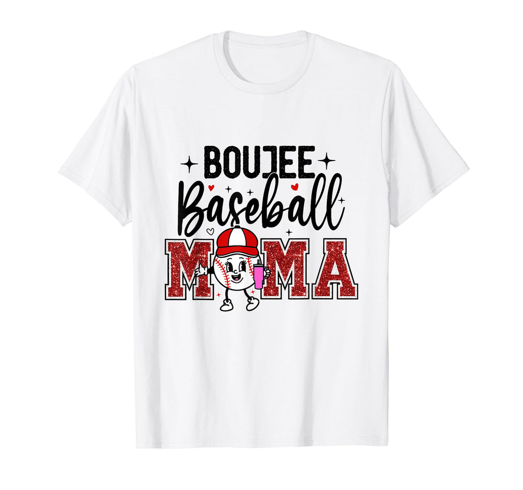 Boujee Baseball Mama Baseball Coquette T-Shirt - Trendy Graphic Men Women - T-Shirt, Sweatshirt, Hoodie