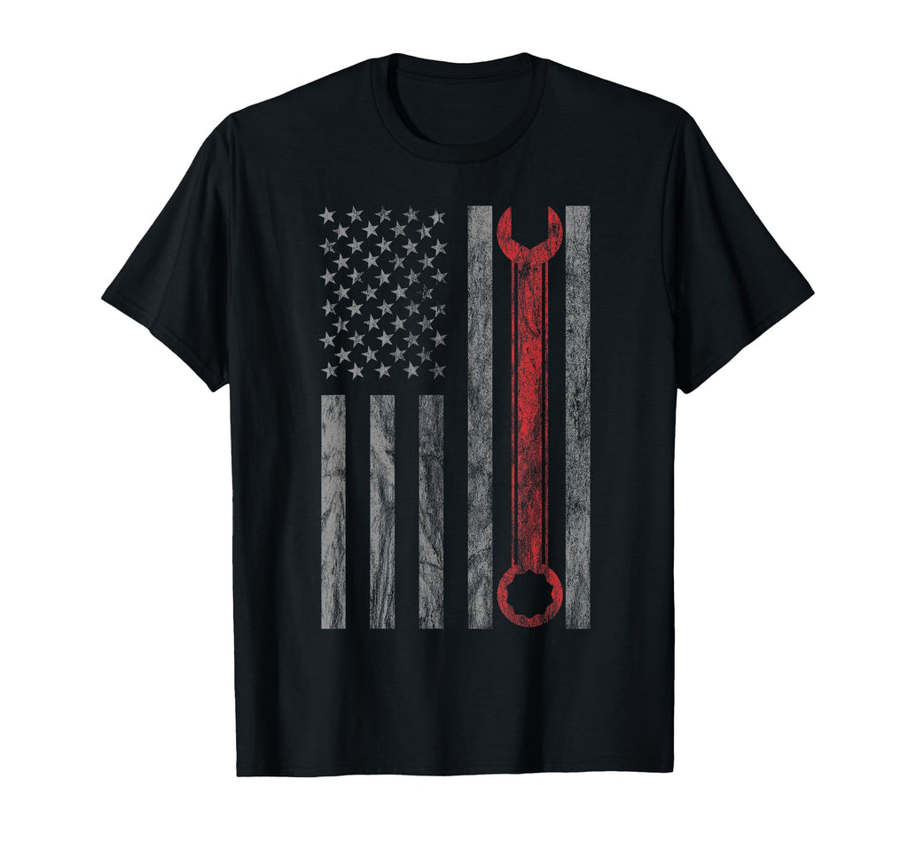 Distressed Mechanic Mechanic Usa T-Shirt - Fun Novelty Design for Adults - T-Shirt, Sweatshirt, Hoodie