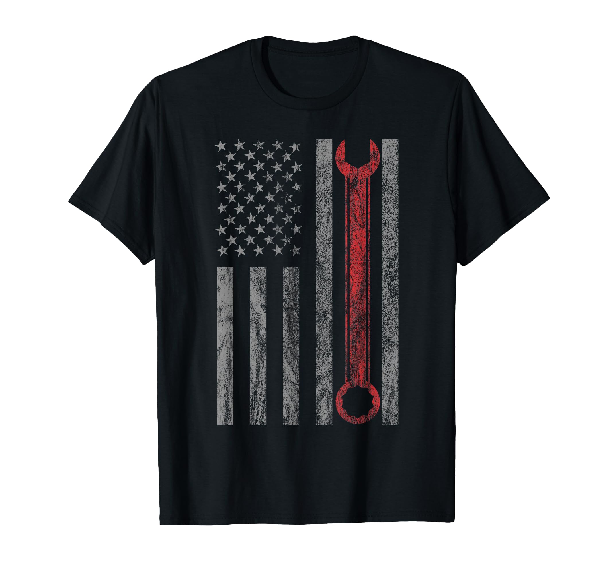 Distressed Mechanic Mechanic Usa T-Shirt - Fun Novelty Design for Adults - T-Shirt, Sweatshirt, Hoodie