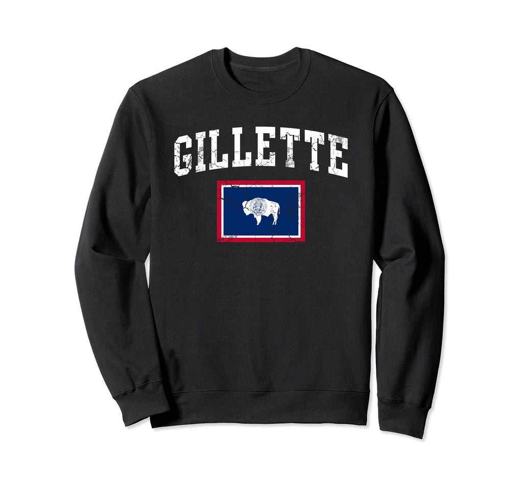 Gillette Wyoming Flag Home Sweatshirt - Aesthetic Graphic for Adults - T-Shirt, Sweatshirt, Hoodie