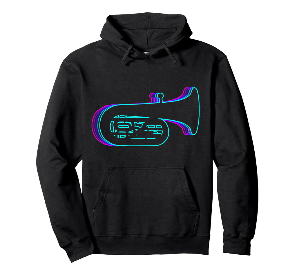 Tuba Instrument Tubist Vaporwave Hoodie - Novelty Apparel Men Women - T-Shirt, Sweatshirt, Hoodie