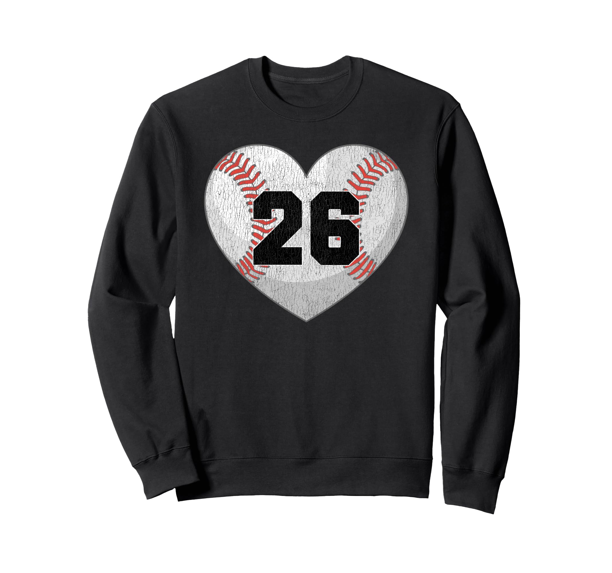 Baseball Number 26 Distressed Sweatshirt - Minimalist Print Men Women - T-Shirt, Sweatshirt, Hoodie