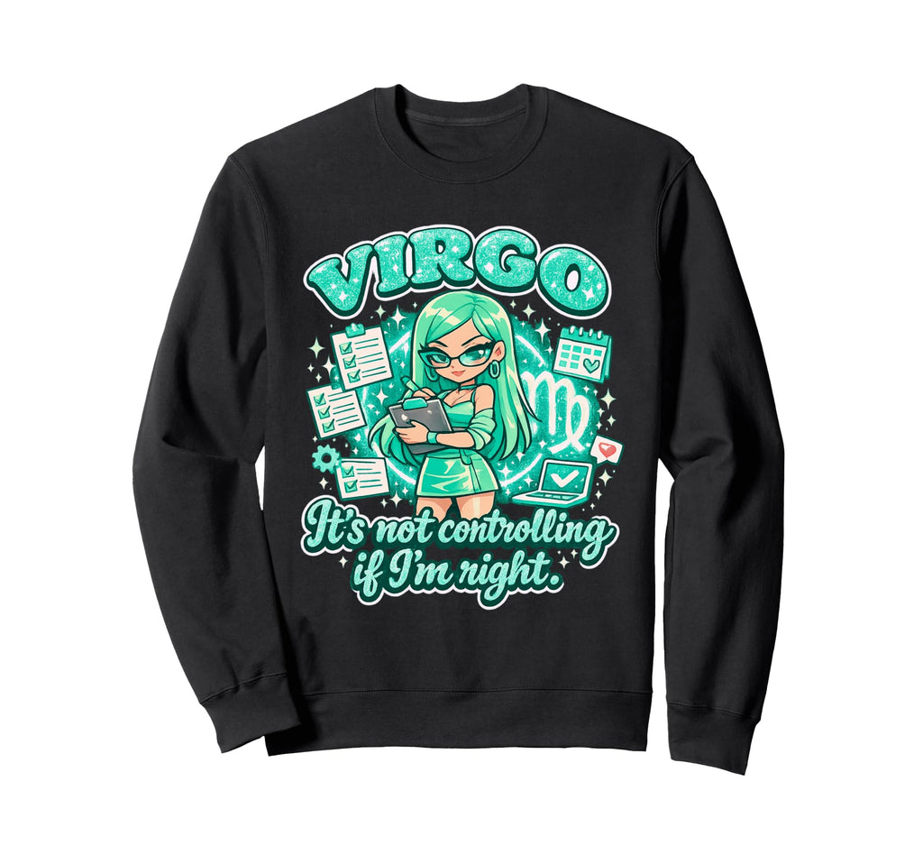 Virgo Bratcore Aesthetic Green Y2K Sweatshirt - Graphic Print Men Women - T-Shirt, Sweatshirt, Hoodie