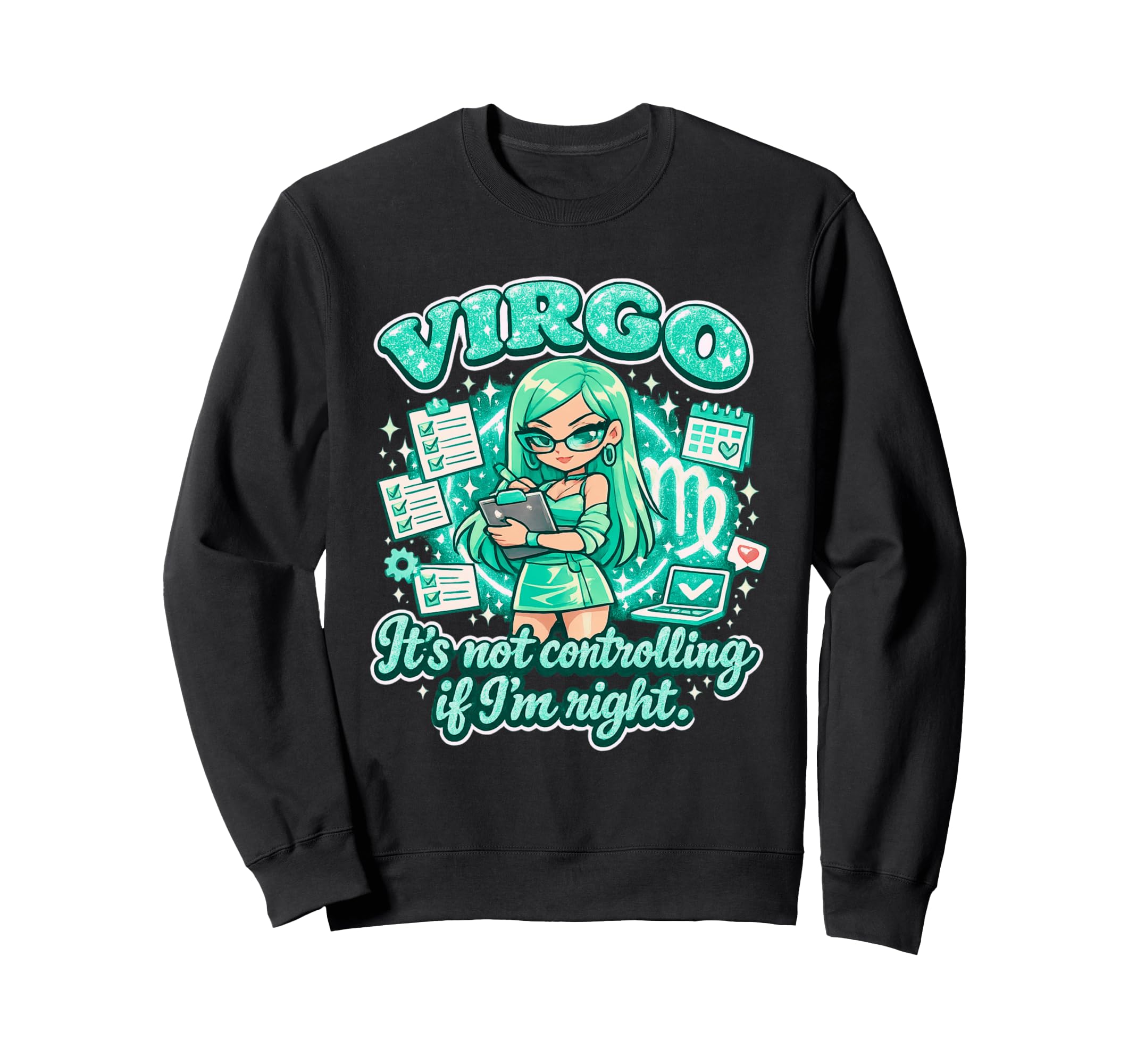 Virgo Bratcore Aesthetic Green Y2K Sweatshirt - Graphic Print Men Women - T-Shirt, Sweatshirt, Hoodie