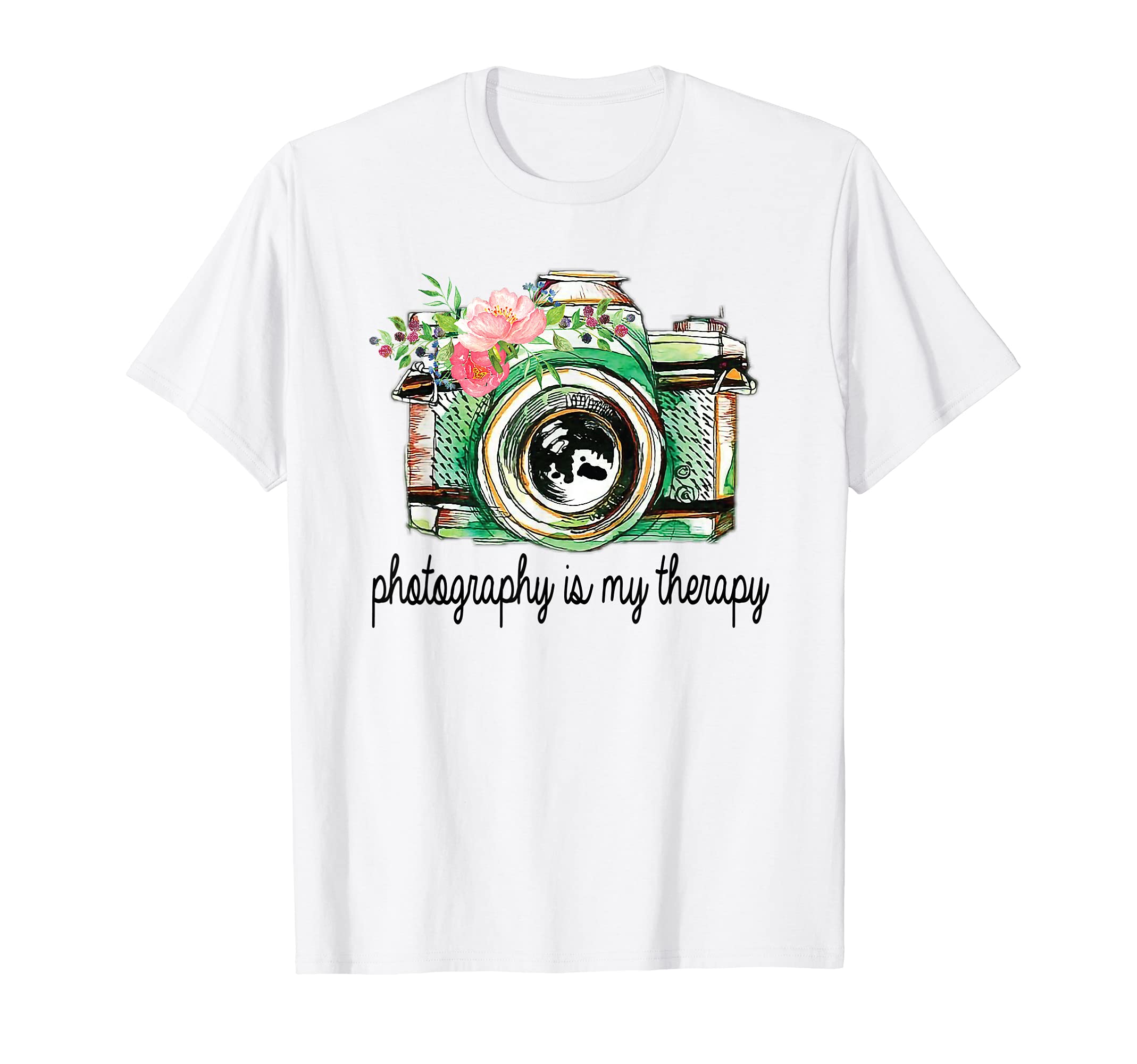 Photography Is My Therapy Camera T-Shirt - Fun Novelty Design Men Women - T-Shirt, Sweatshirt, Hoodie